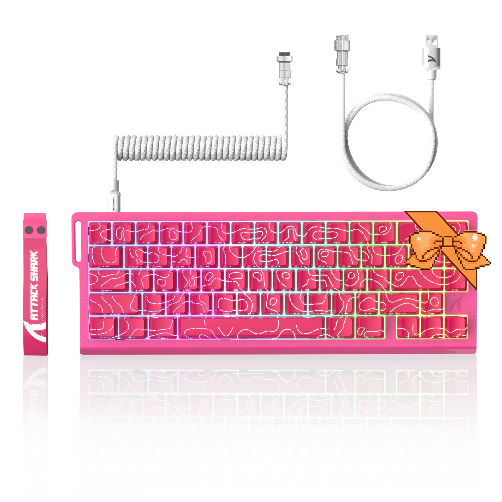 Teclado con interruptor magnético de gatillo rápido ATTACK SHARK X68 HE con cable en espiral C01PRO
