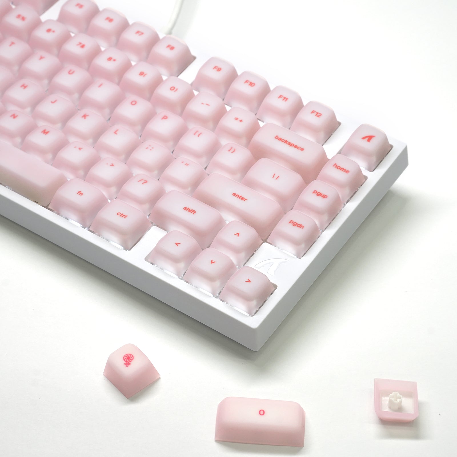 ATTACK SHARK SK01, juego de 113 teclas con teclas de silicona, perfil Cherry, ANSI, rosa