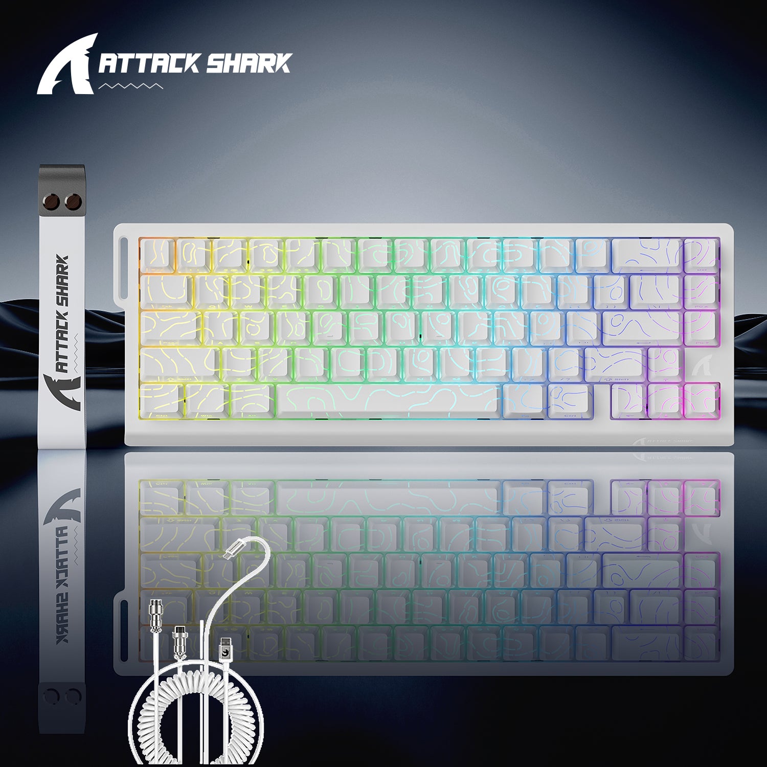 ATTACK SHARK X68PRO HE Wireless Rapid Trigger Keyboard With Coiled Cable