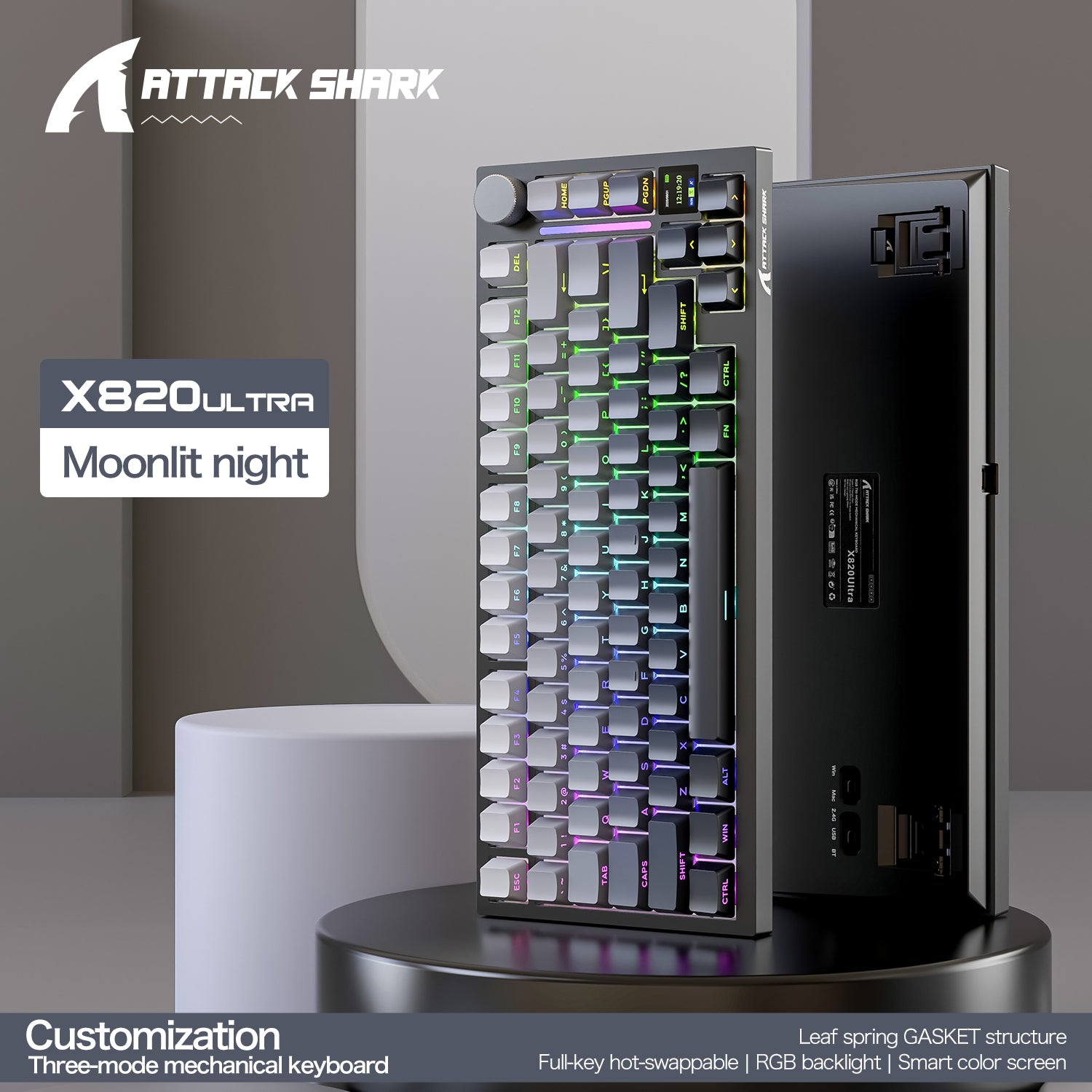 ATTACK SHARK X820Ultra Tri-mode Gasket Mechanical Keyboard