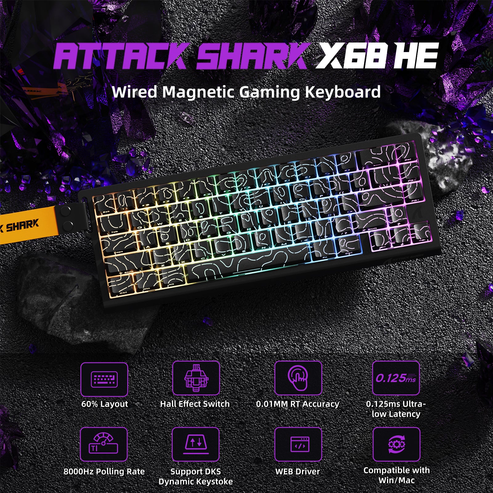 ATTACK SHARK X68HE マグネティックキーボードとX3ゲーミングマウスセット