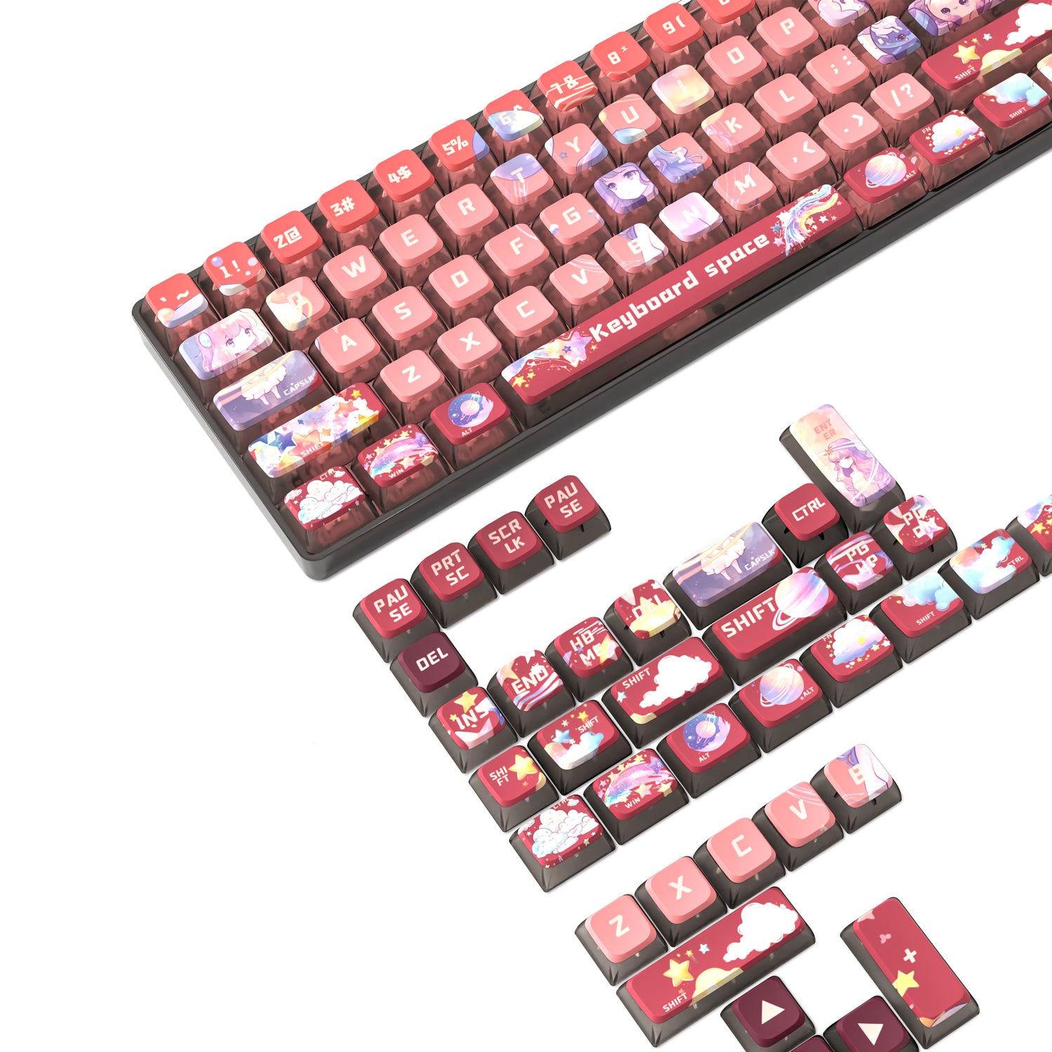 ATTACK SHARK 120 Keys PBT Dye-Sublimation Pudding Keycaps Set