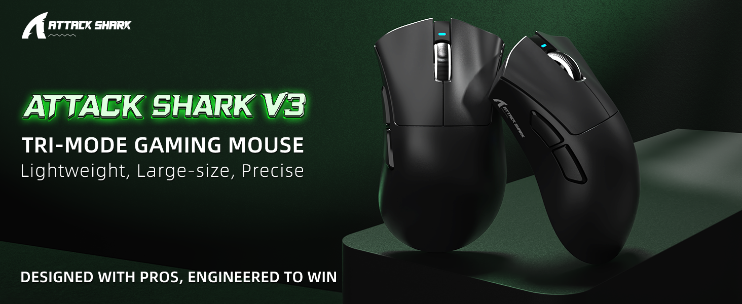 ATTACK SHARK V3 Ultra-Light Tri-Mode Gaming Mouse