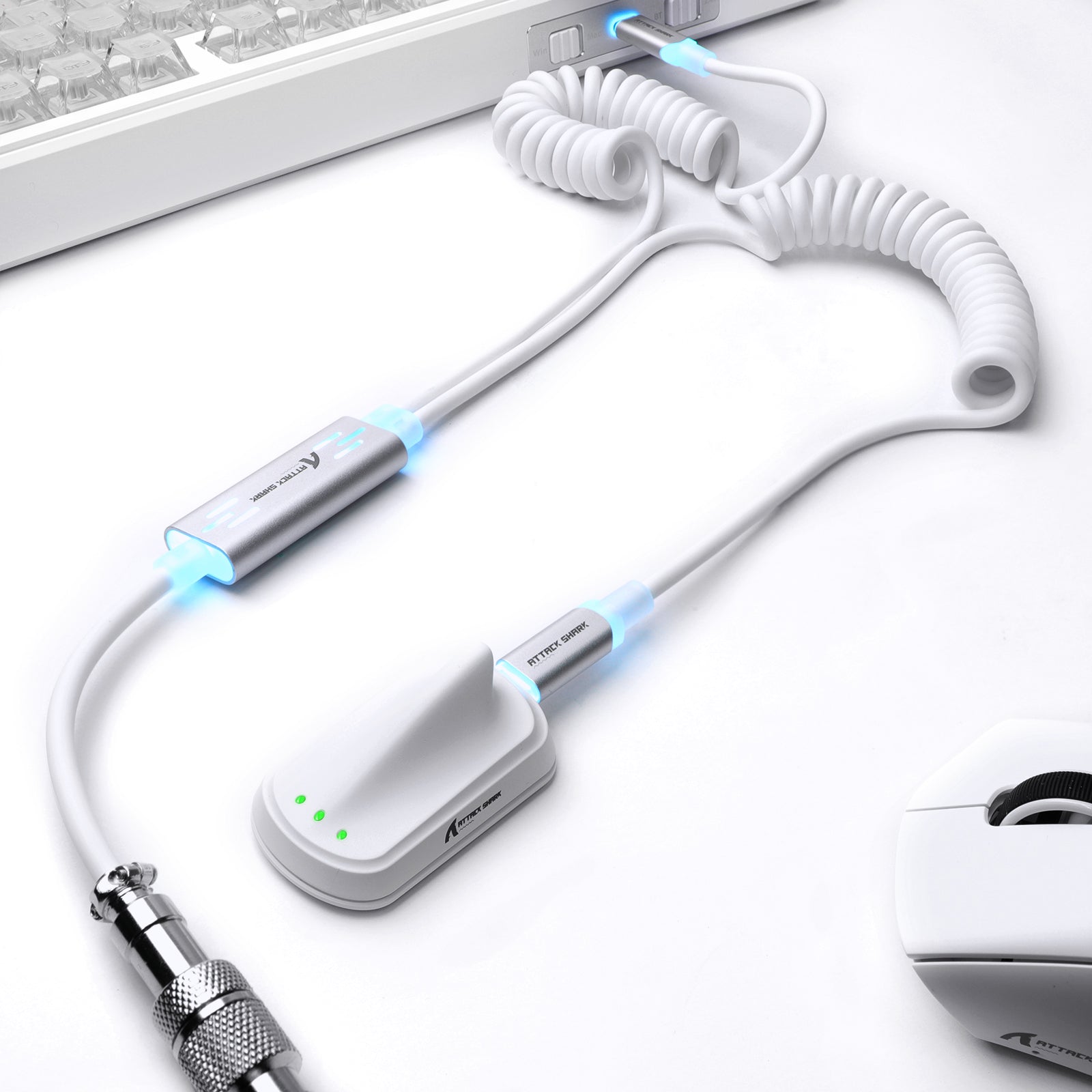 ATTACK SHARK C08 2-in-1 aangepaste luchtvaartkabel voor 8kHz magnetische toetsenborden