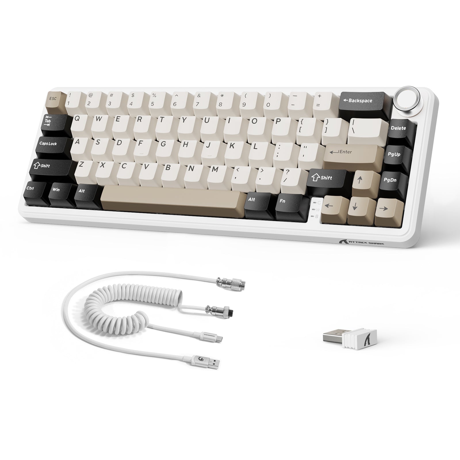 Teclado mecánico inalámbrico ATTACK SHARK X66 con cable en espiral de 8K