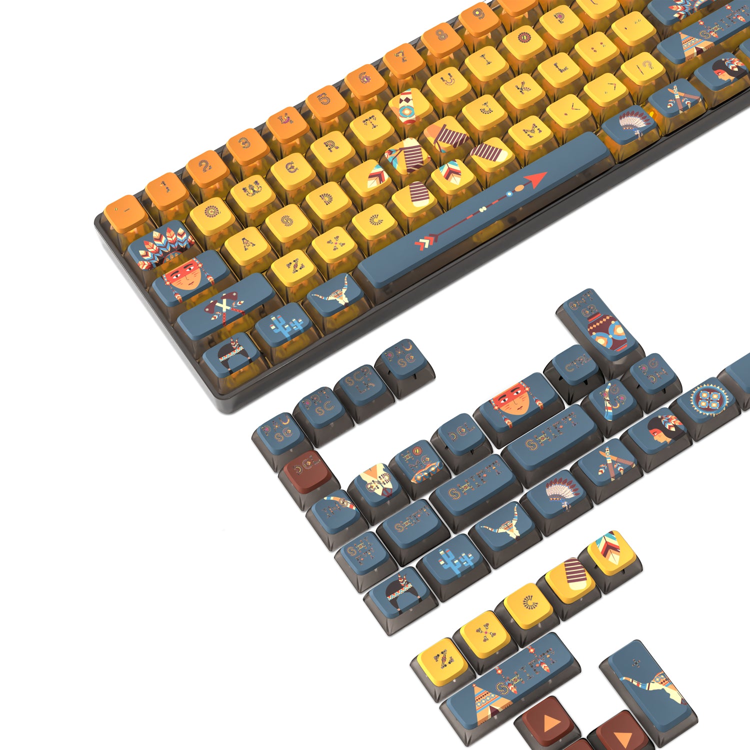 ATTACK SHARK 120 Keys PBT Dye-Sublimation Pudding Keycaps Set