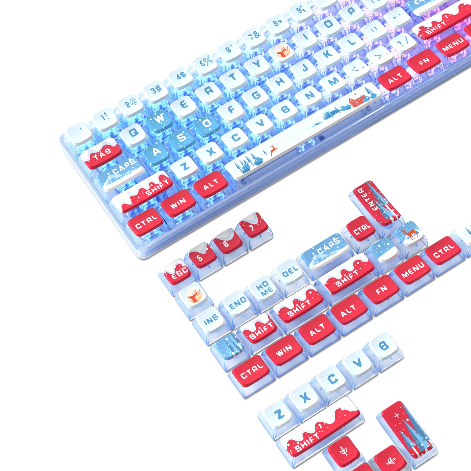 ATTACK SHARK 120 Keys PBT Dye-Sublimation Pudding Keycaps Set