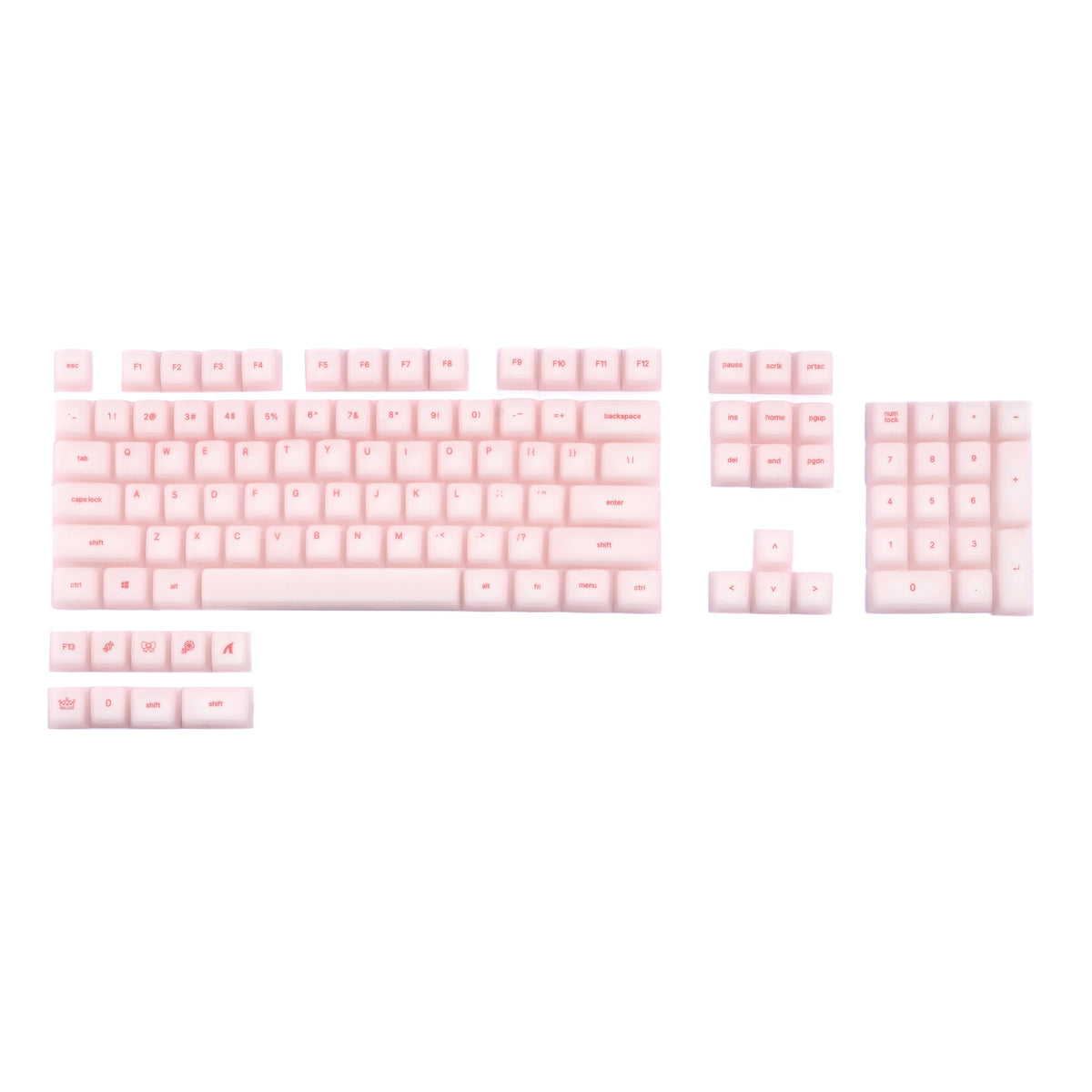 ATTACK SHARK SK01 113 Keys Silicone Keycap Set, Cherry Profile, ANSI, Pink
