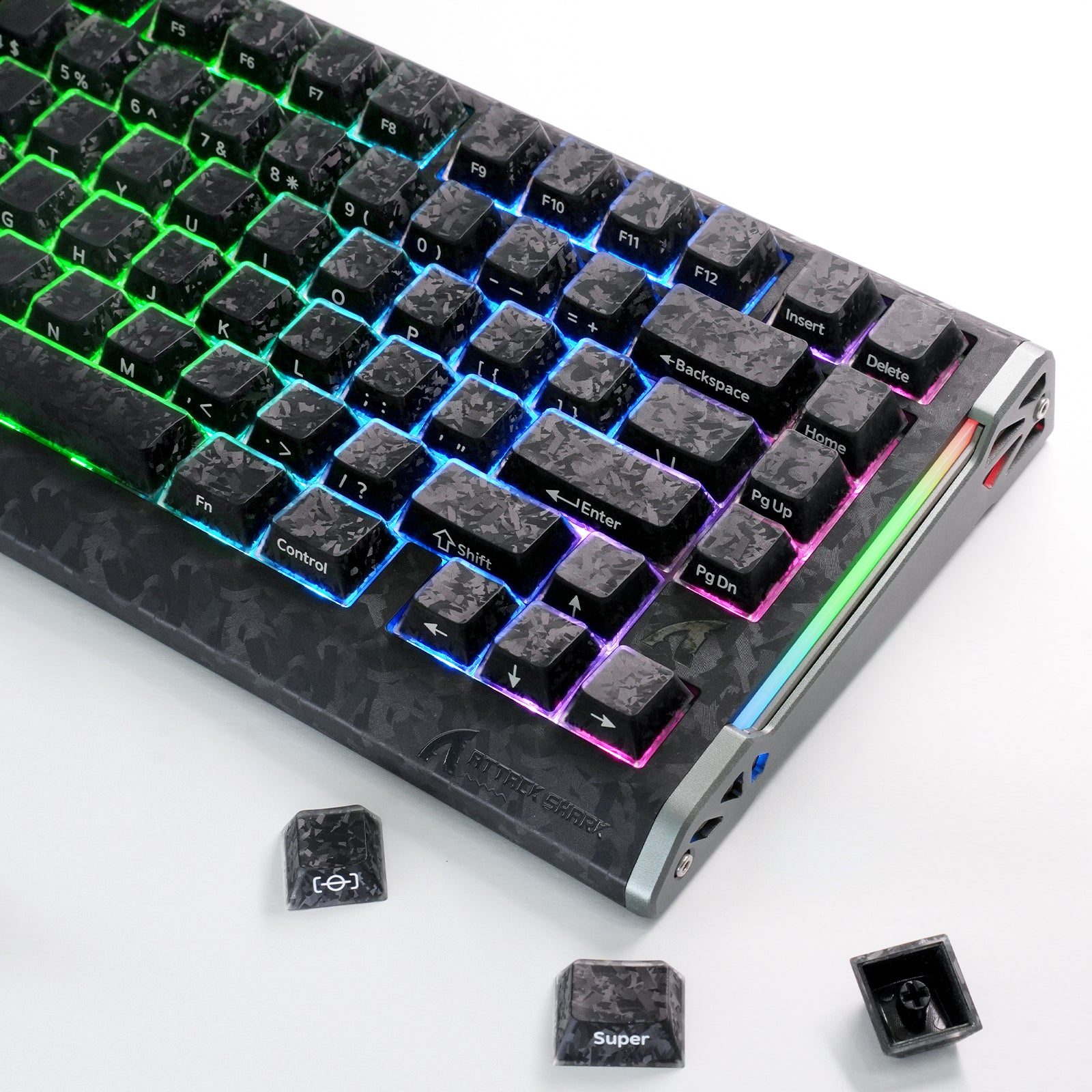 ATTACK SHARK SK04 119 Keys Forged Carbon Crystal Keycaps, ANSI/ISO