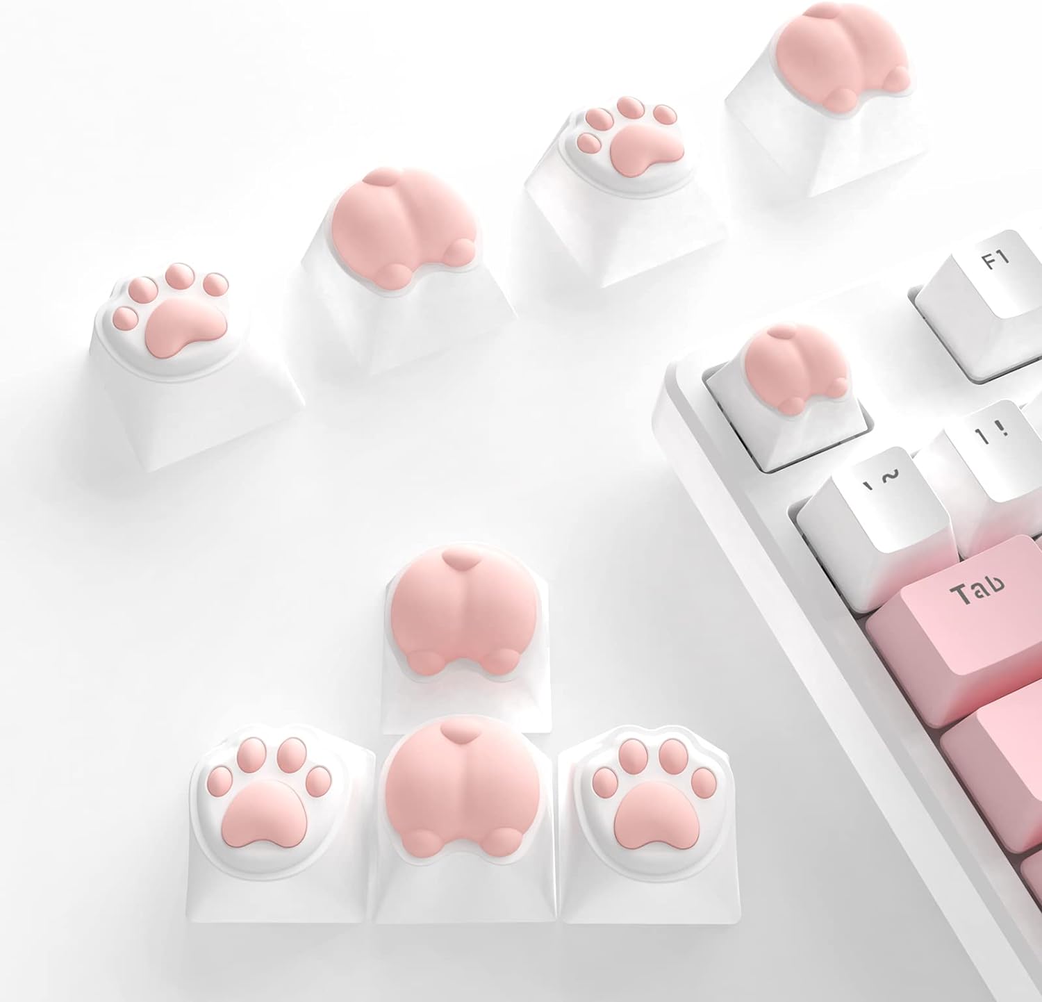 ATTACK SHARK Cute  Cat Paws and Butts Custom Keycaps