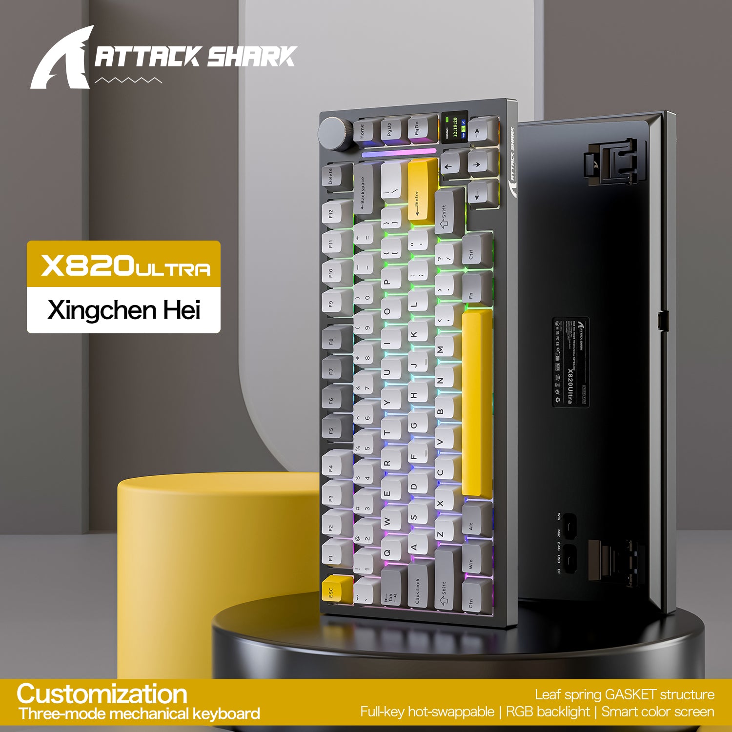 ATTACK SHARK X820Ultra Tri-mode Gasket Mechanical Keyboard