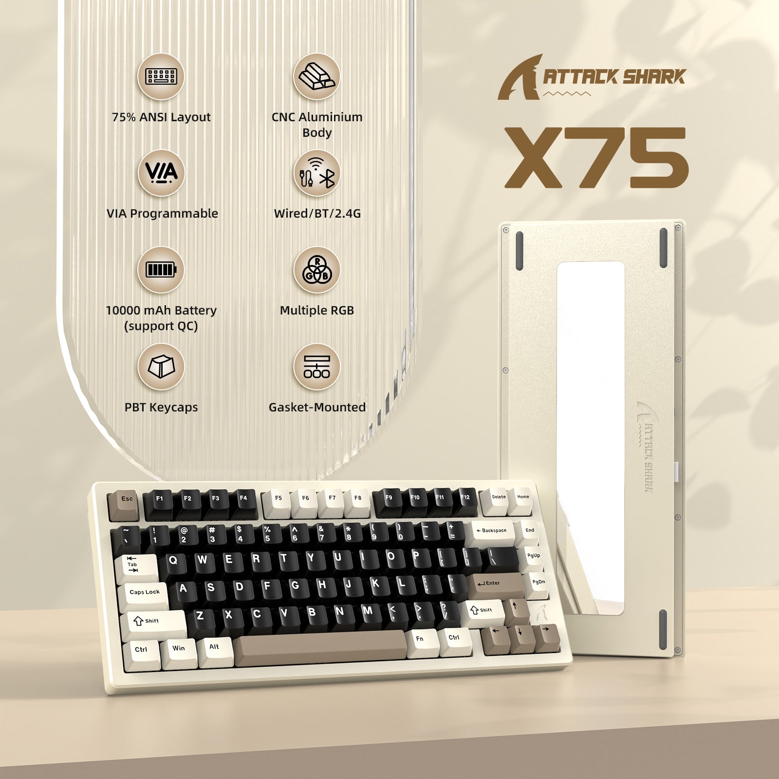 ATTACK SHARK X75 Full Aluminum Keyboard