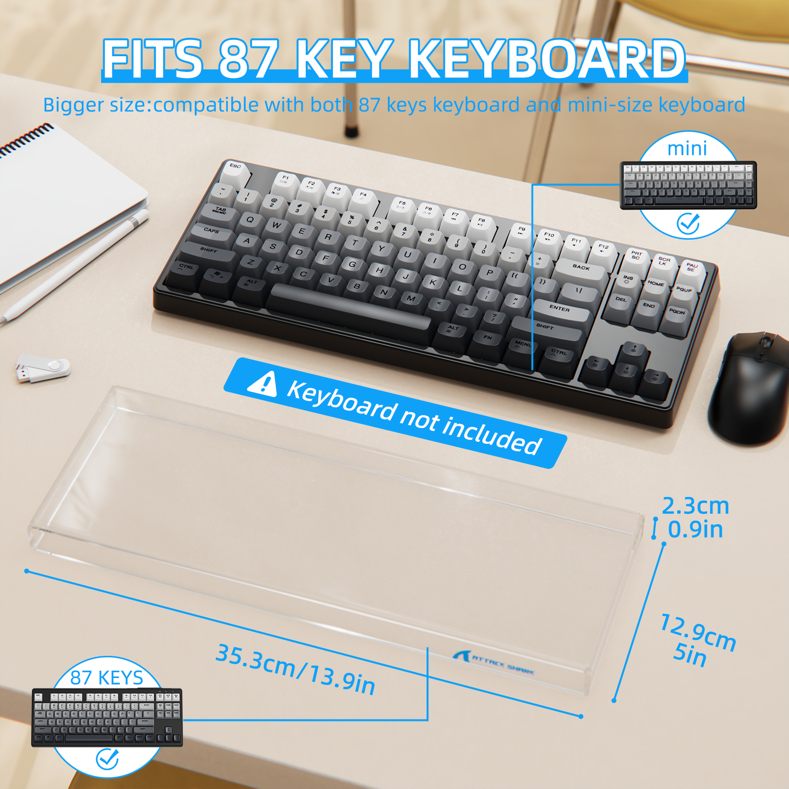ATTACK SHARK 87 Keys Keyboard Dust Cover