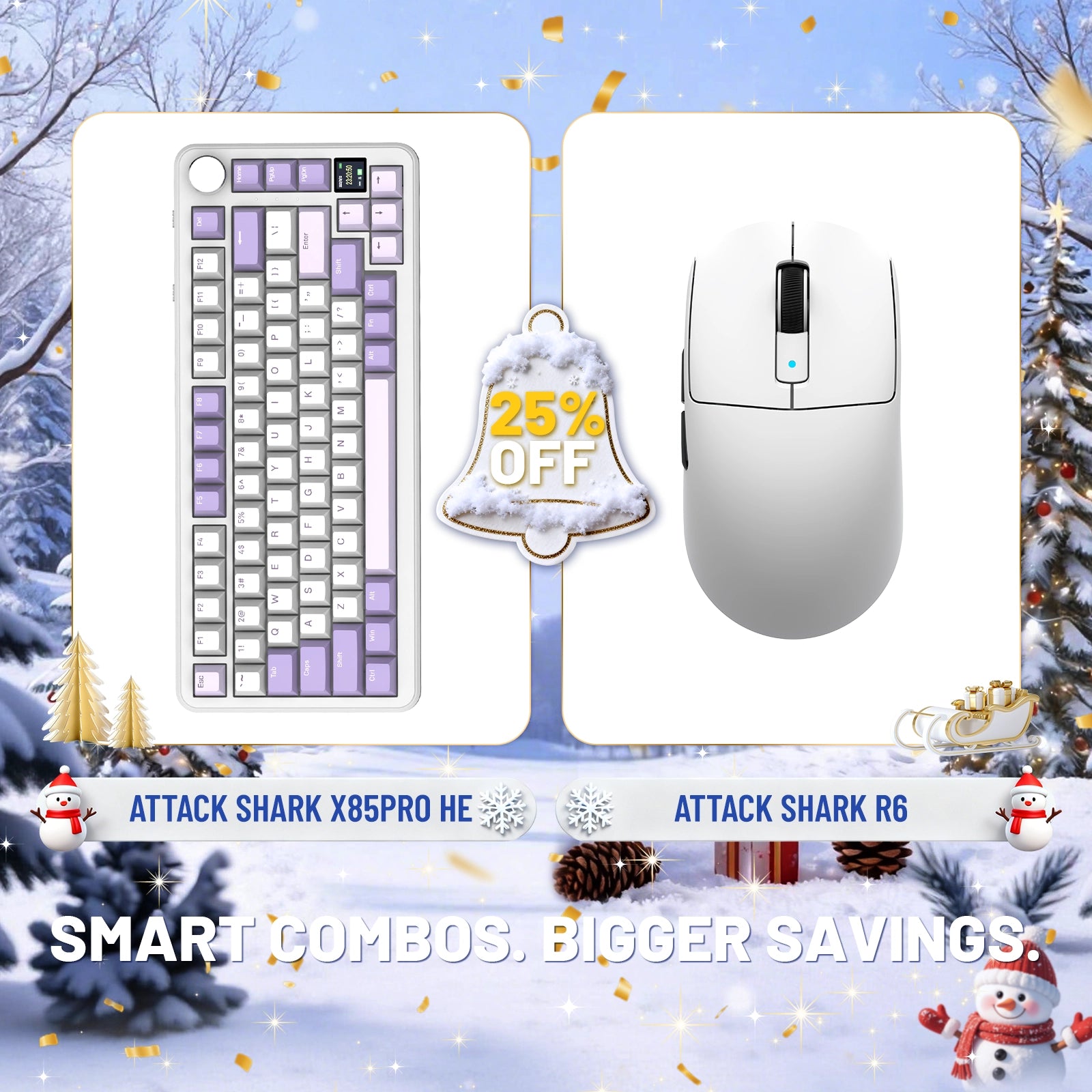 ATTACK SHARK X85PRO トライモードガスケットメカニカルキーボード + R6ワイヤレスゲーミングマウスバンドル