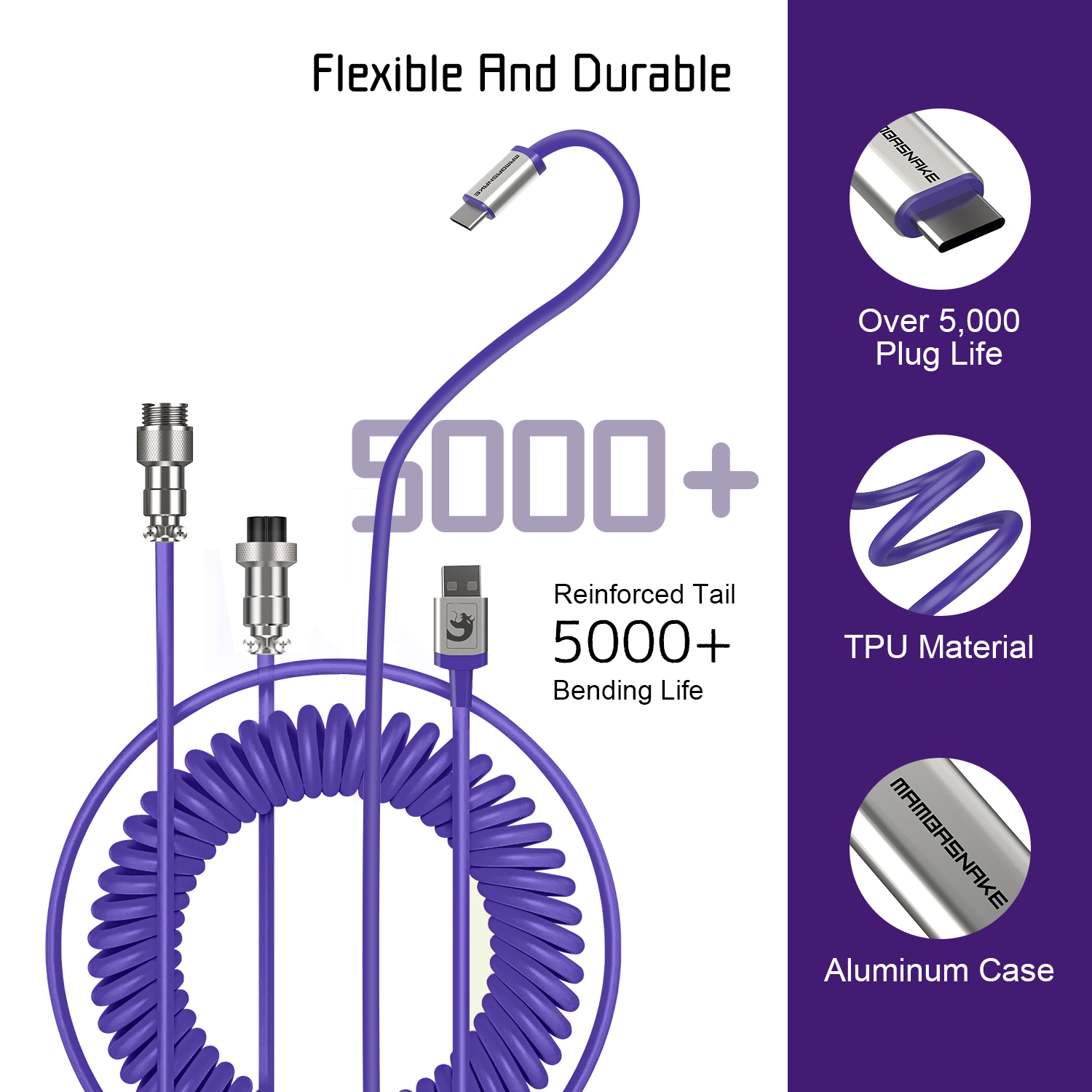 ATTACK SHARK x MAMBASNAKE C01 Coiled Cable