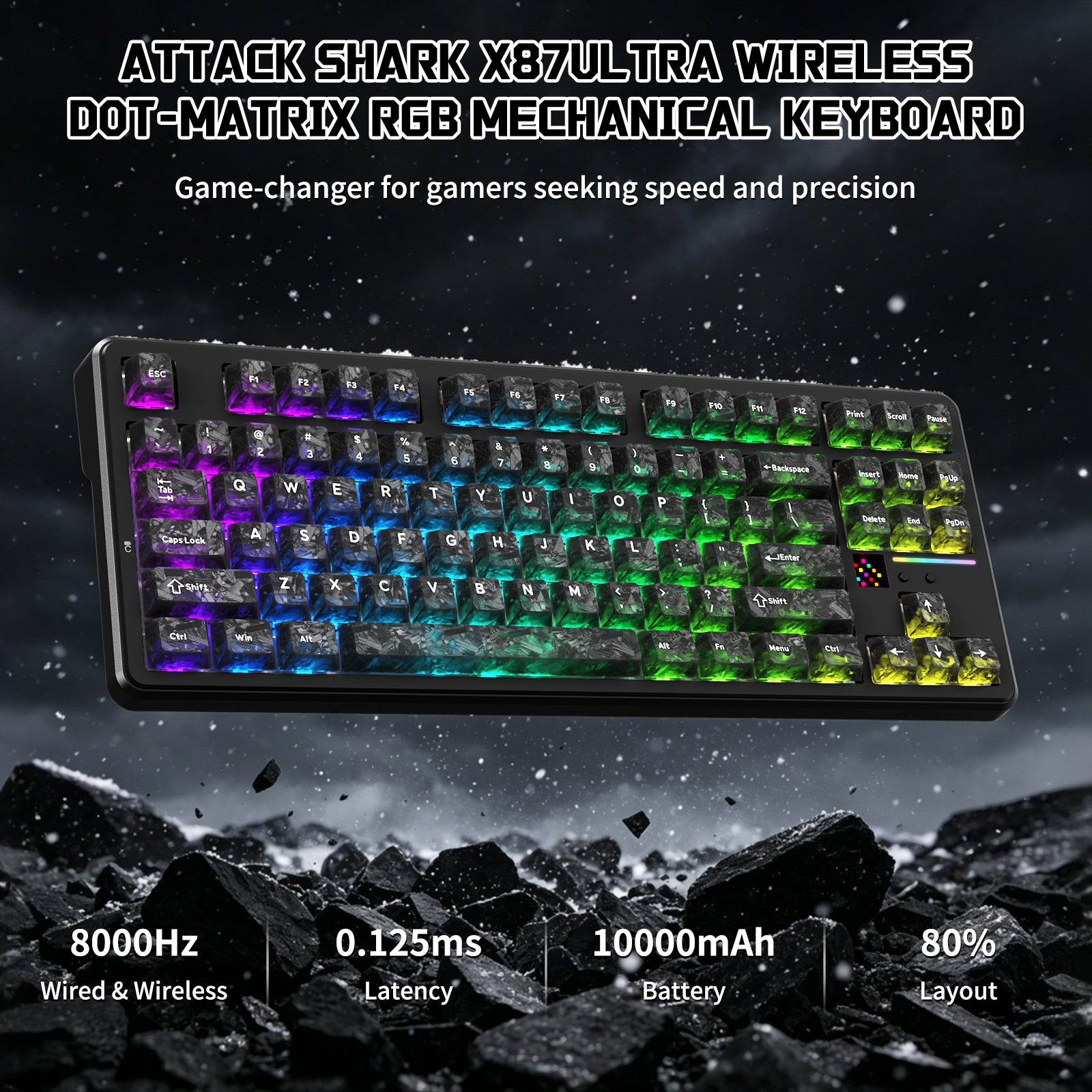 ATTACK SHARK X87 ULTRA ワイヤレス メカニカルキーボード 8K ワイヤレスレシーバー付き