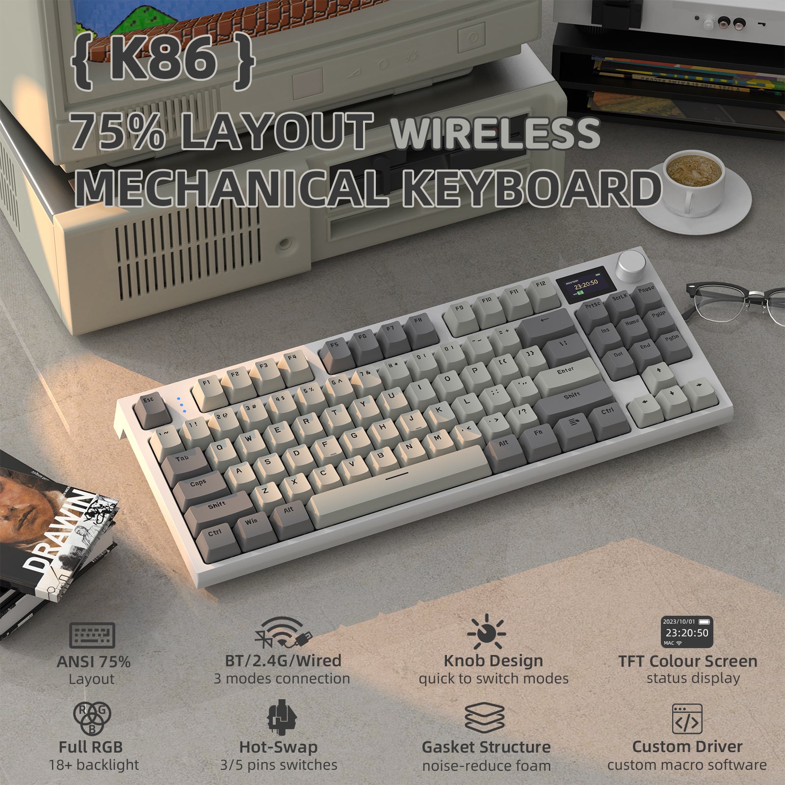 ATTACK SHARK K86 Wireless Mechanical Keyboard