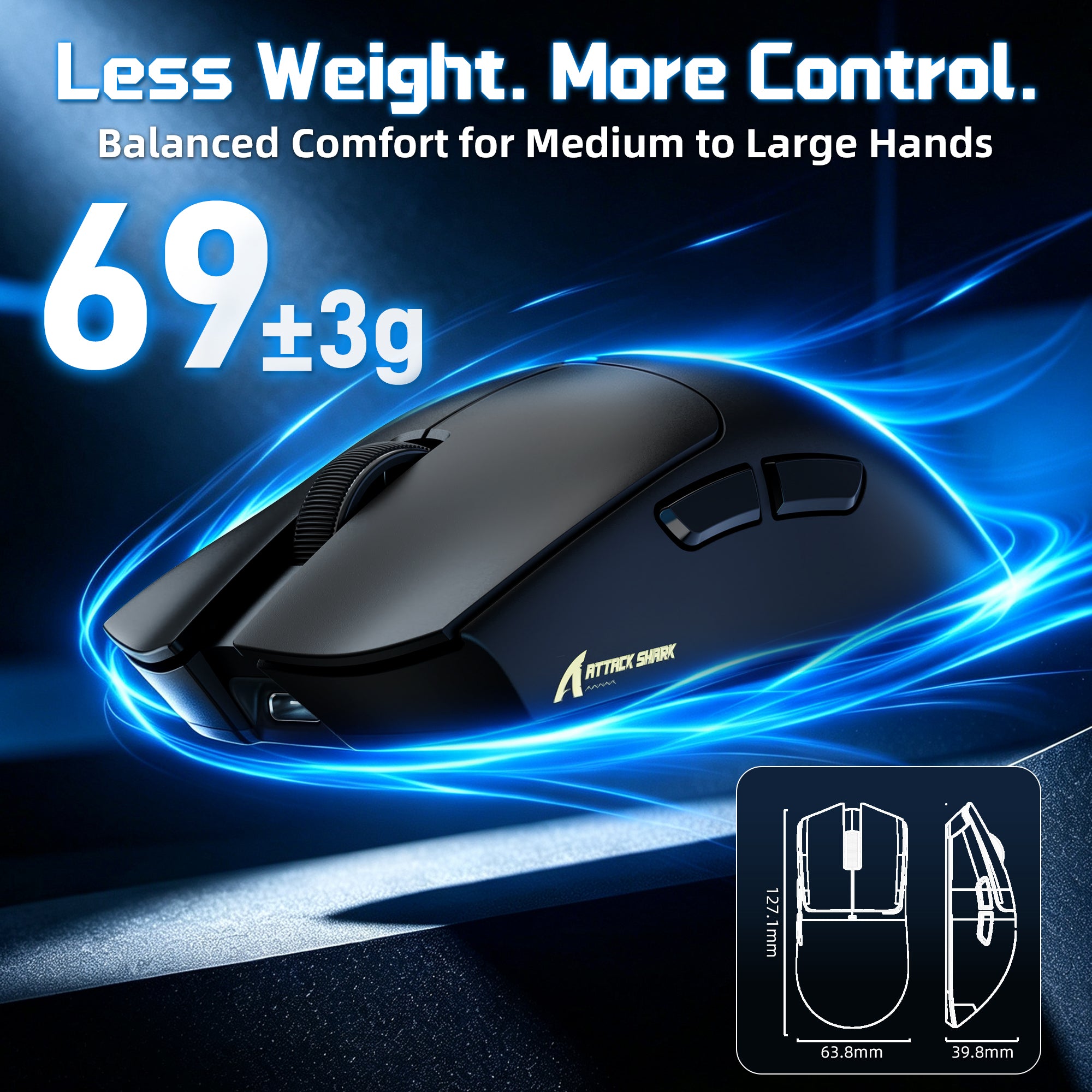 ATTACK SHARK X11 PRO V2 Wireless Gaming Mouse with TFT Display Charging Dock