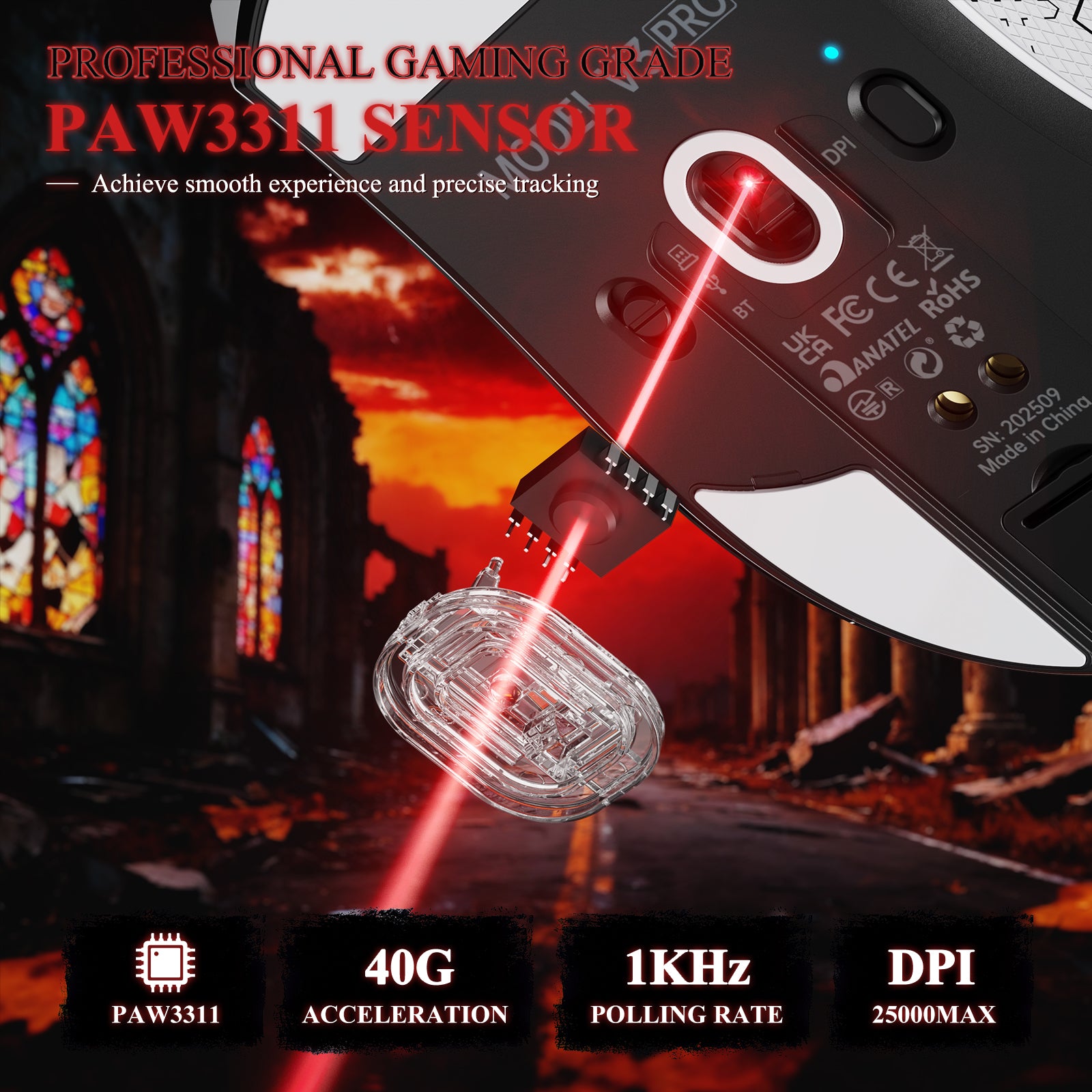 ATTACK SHARK V3PRO 超軽量トライモードゲーミングマウス（充電ドック付き）