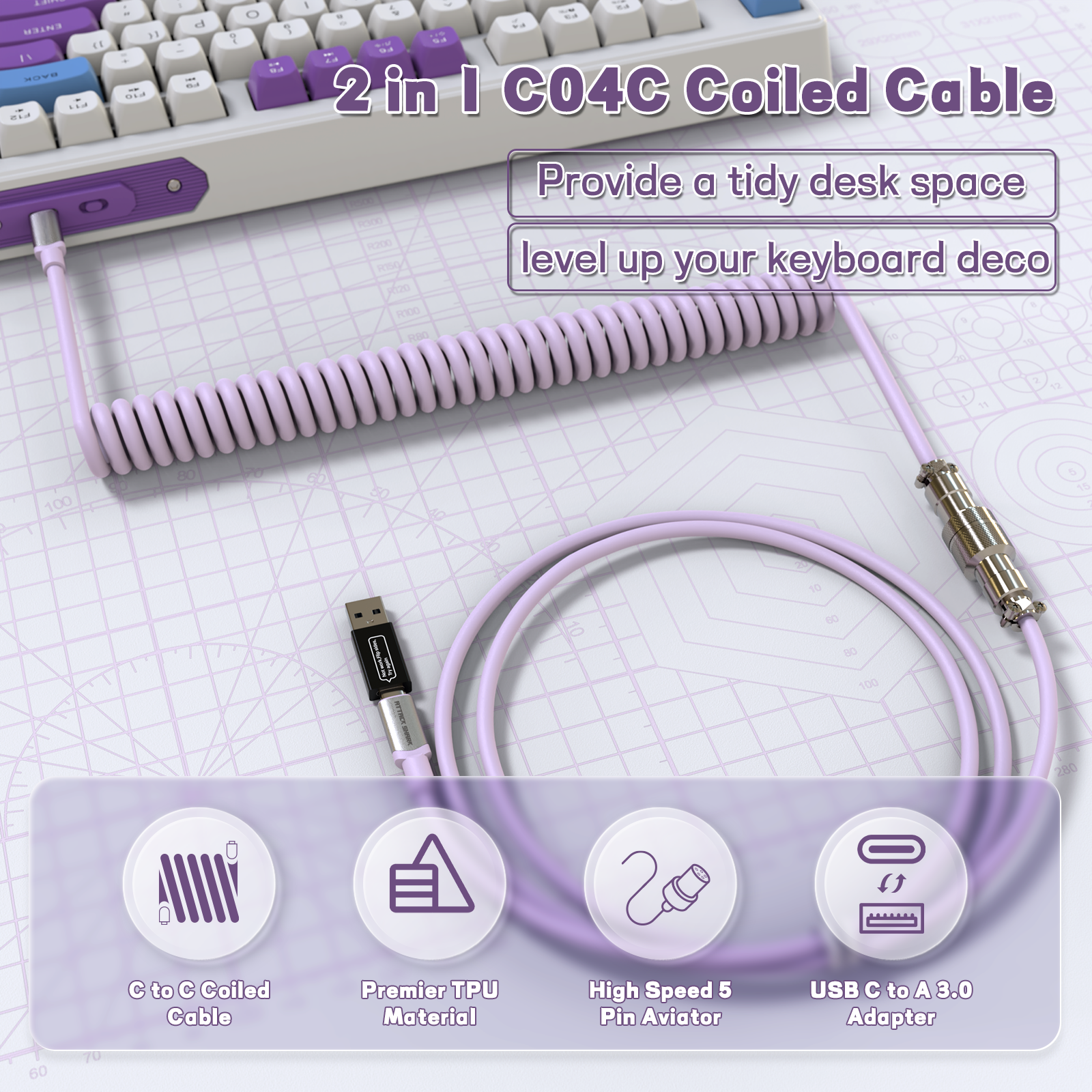 ATTACK SHARK C04-C COILED CABLE