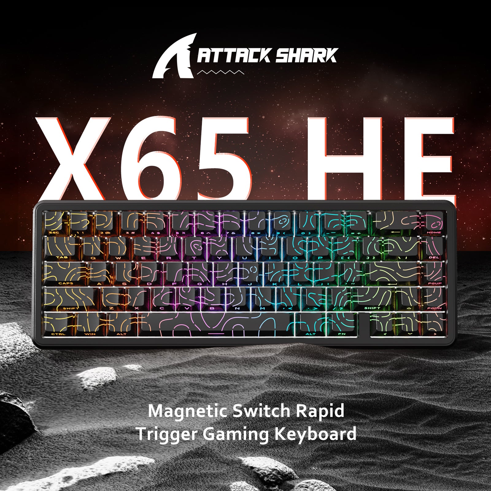 Teclado con gatillo rápido e interruptor magnético ATTACK SHARK X65 HE