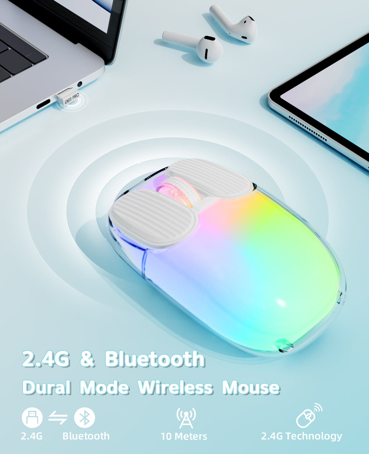 ATTACK SHARK x AJAZZ I069 Mini Wireless Bluetooth Cute Silent Mouse