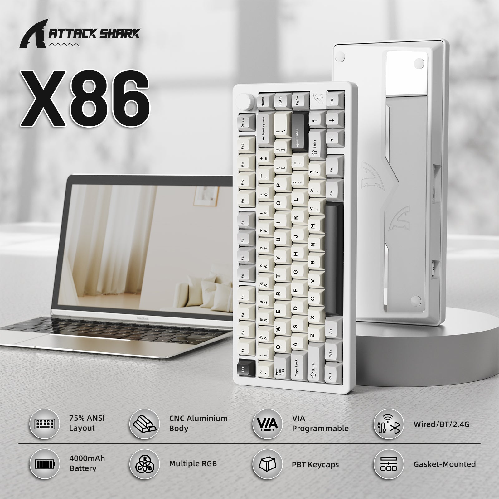 ATTACK SHARK X86 Full Aluminum Keyboard