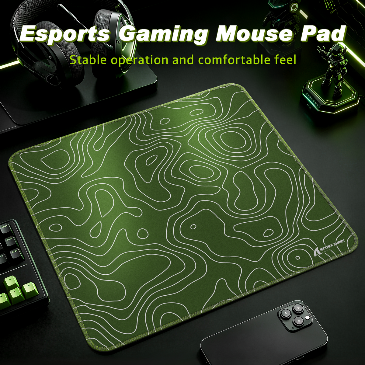 ATTACK SHARK CM02 Tapis de souris eSport (450x400x4 mm)