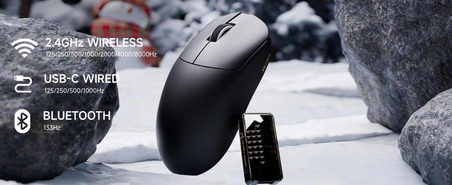 ATTACK SHARK X8 Ultra 8KHz Draadloze Gaming Muis met C06 Ultra Kabel