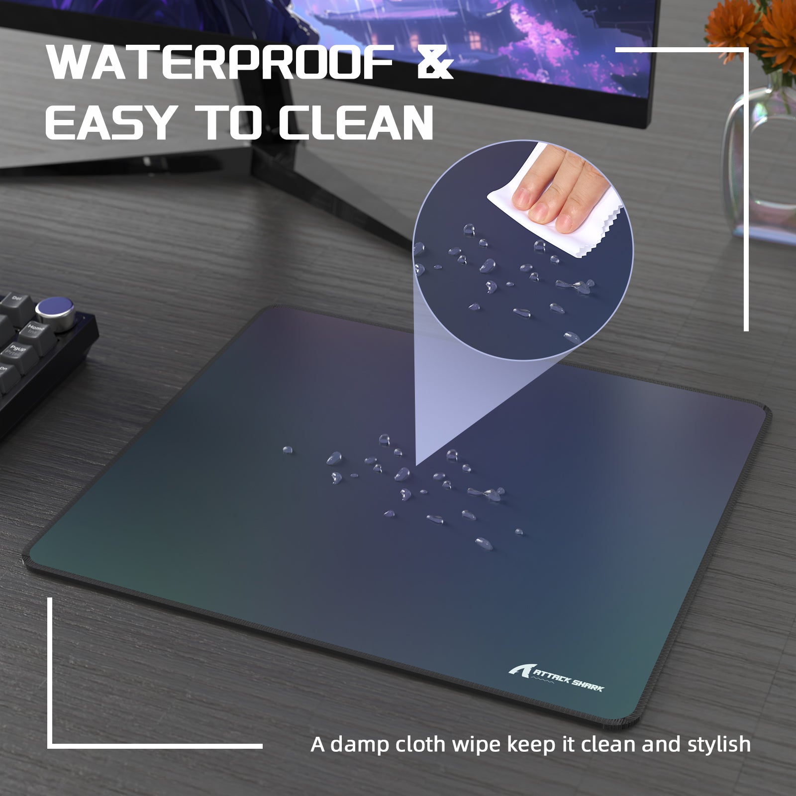 ATTACK SHARK CM03 eSport Gaming Mouse Pad (Rainbow Coated)