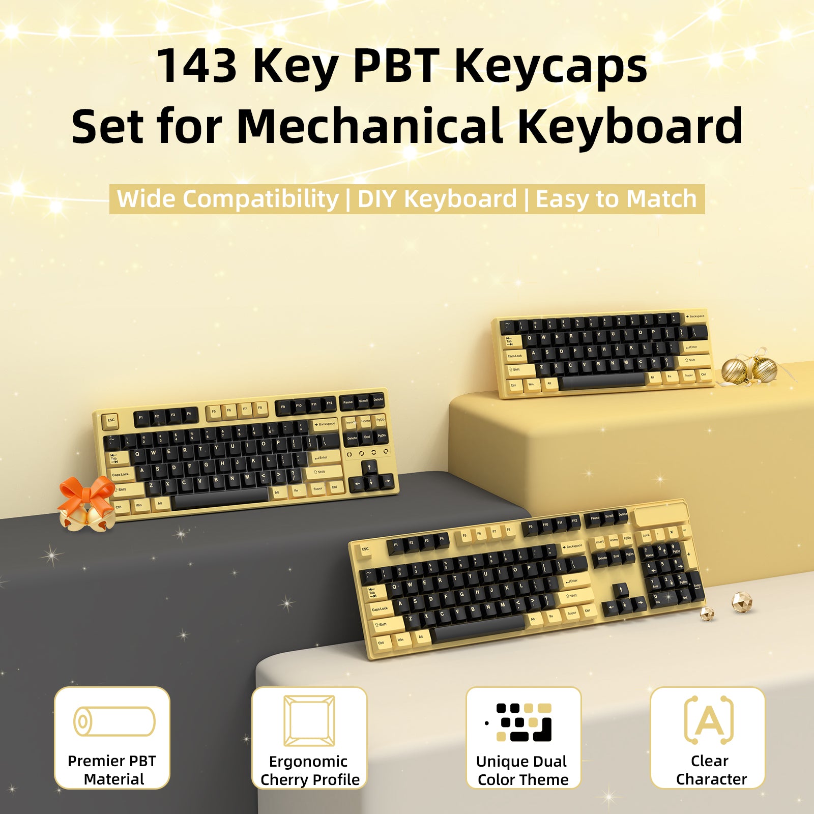 ATTACK SHARK PBT Keycaps 144 Keys Full Keycap Set
