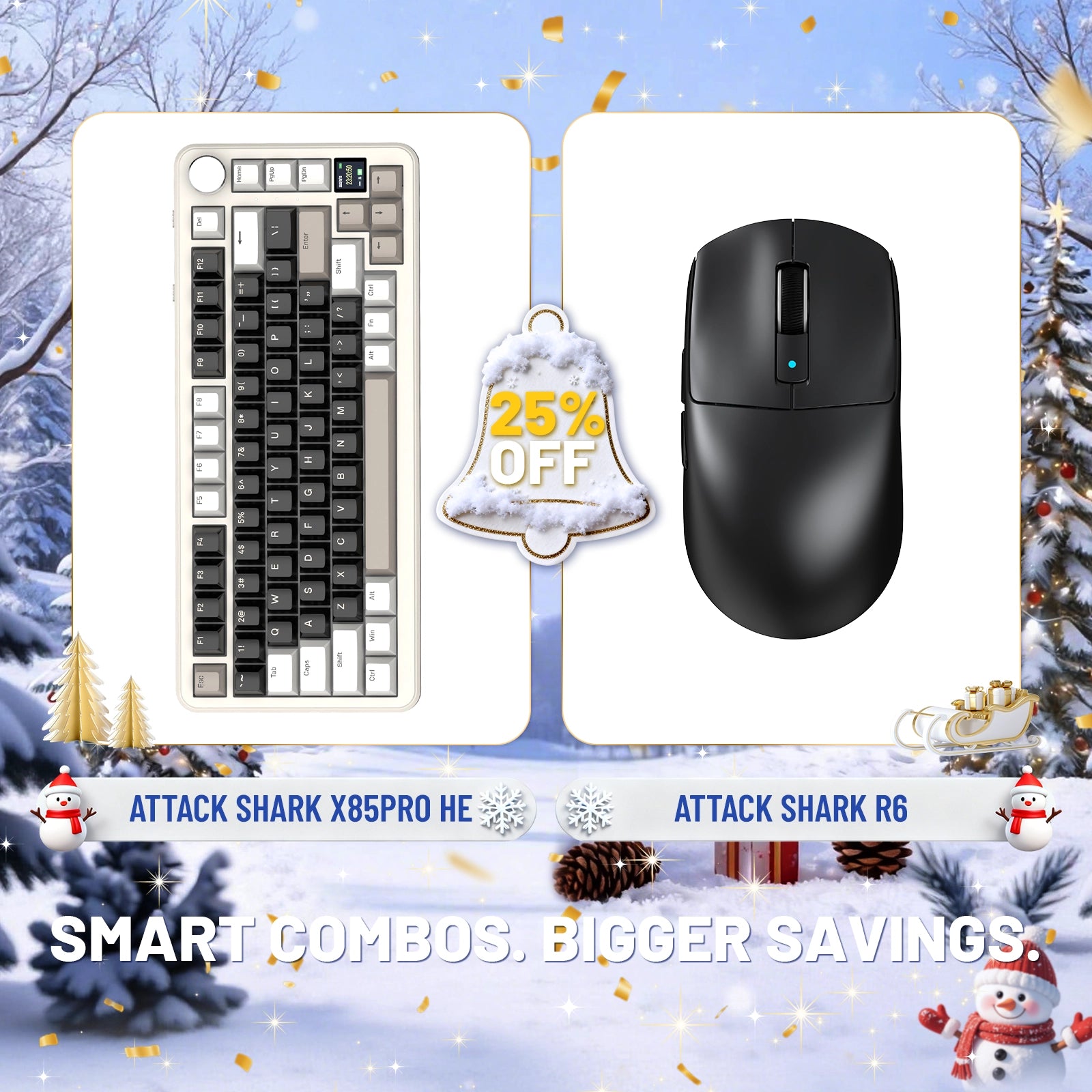 ATTACK SHARK X85PRO トライモードガスケットメカニカルキーボード + R6ワイヤレスゲーミングマウスバンドル