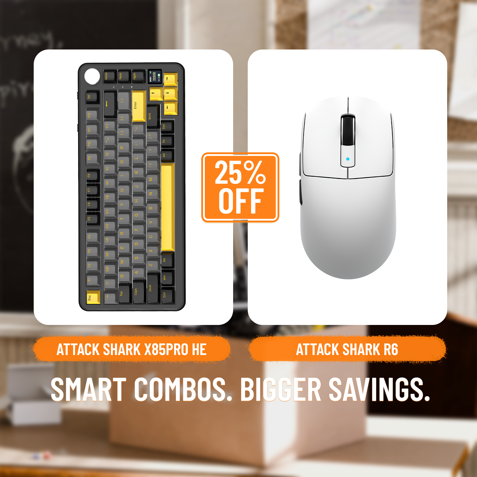 ATTACK SHARK X85PRO Tri-mode Gasket Mechanical Keyboard + R6 Wireless Gaming Mouse Bundle