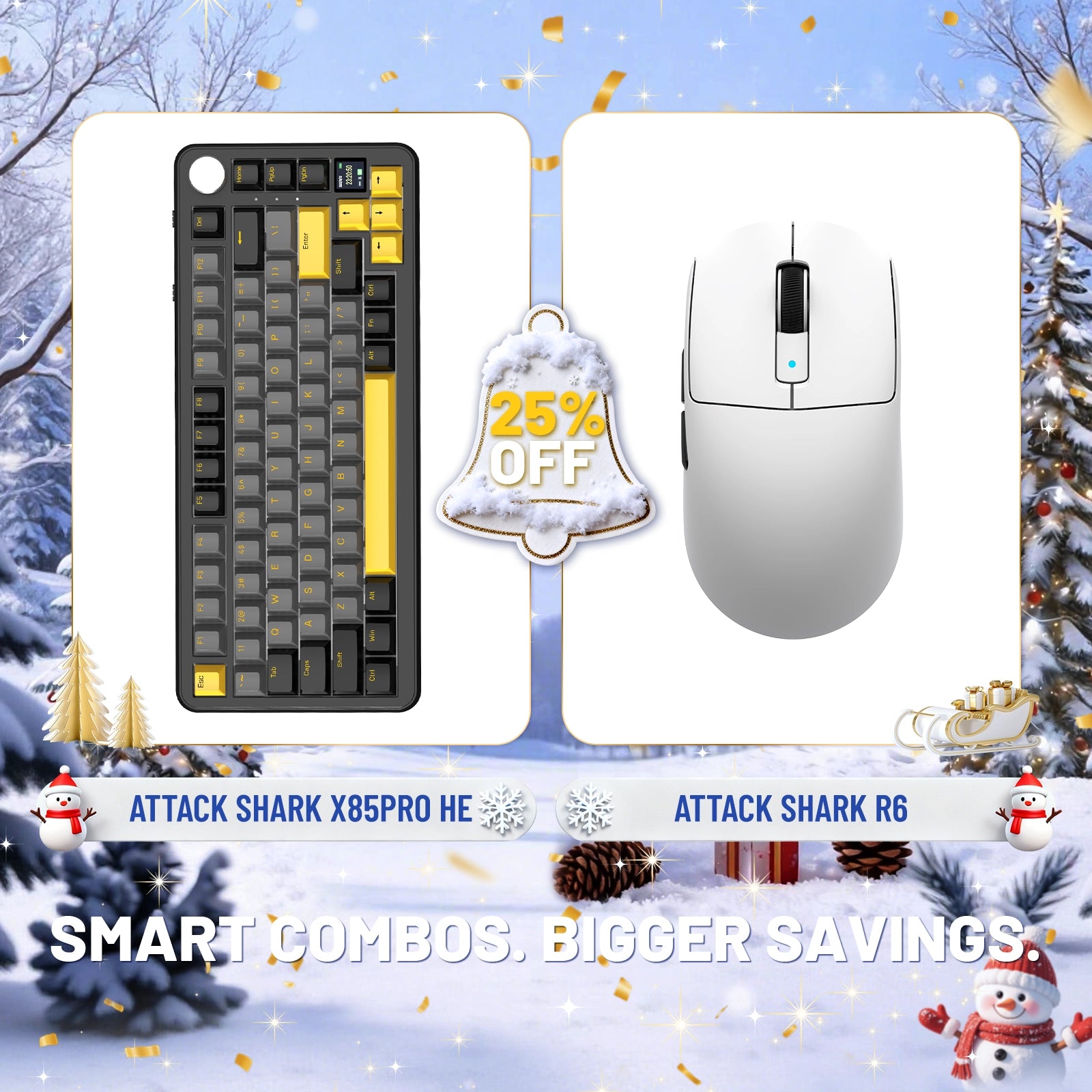 ATTACK SHARK X85PRO トライモードガスケットメカニカルキーボード + R6ワイヤレスゲーミングマウスバンドル