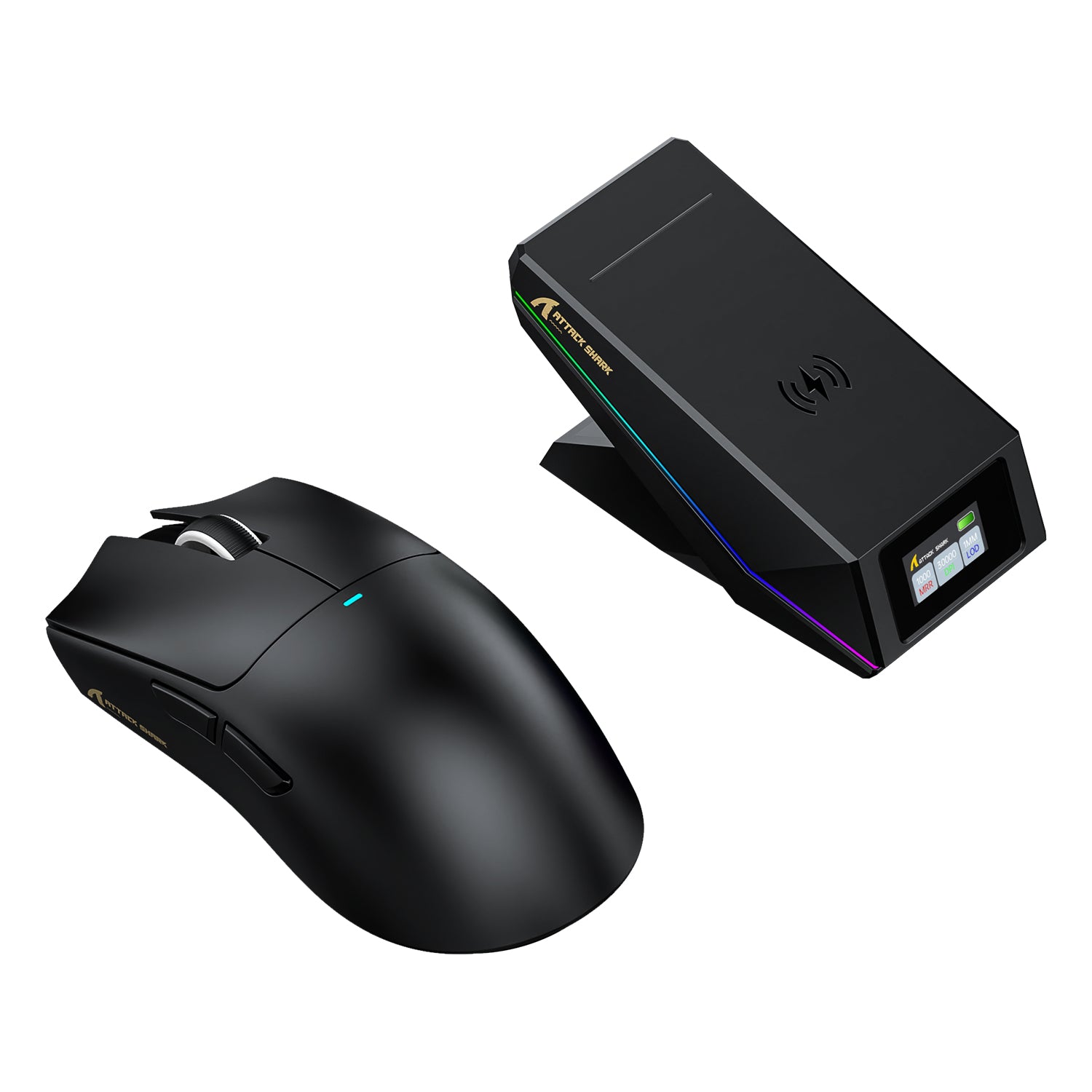 Mouse Gamer Sem Fio ATTACK SHARK X11 PRO V2 com Tela TFT e Base de Carregamento com Cabo Enrolado C06