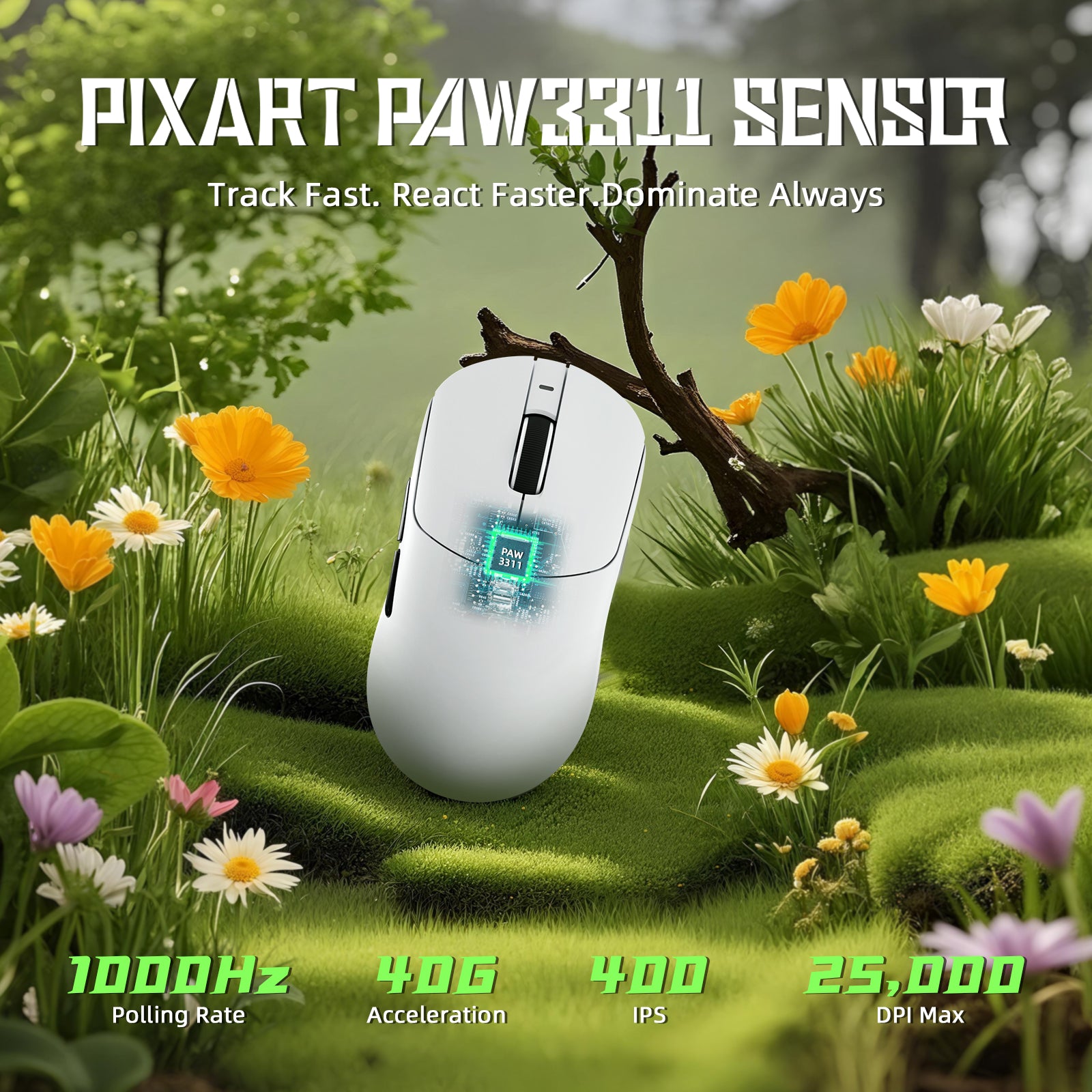 ATTACK SHARK X8SE Kabellose Tri-Mode-Gaming-Maus, 25.000 DPI, ultraleicht
