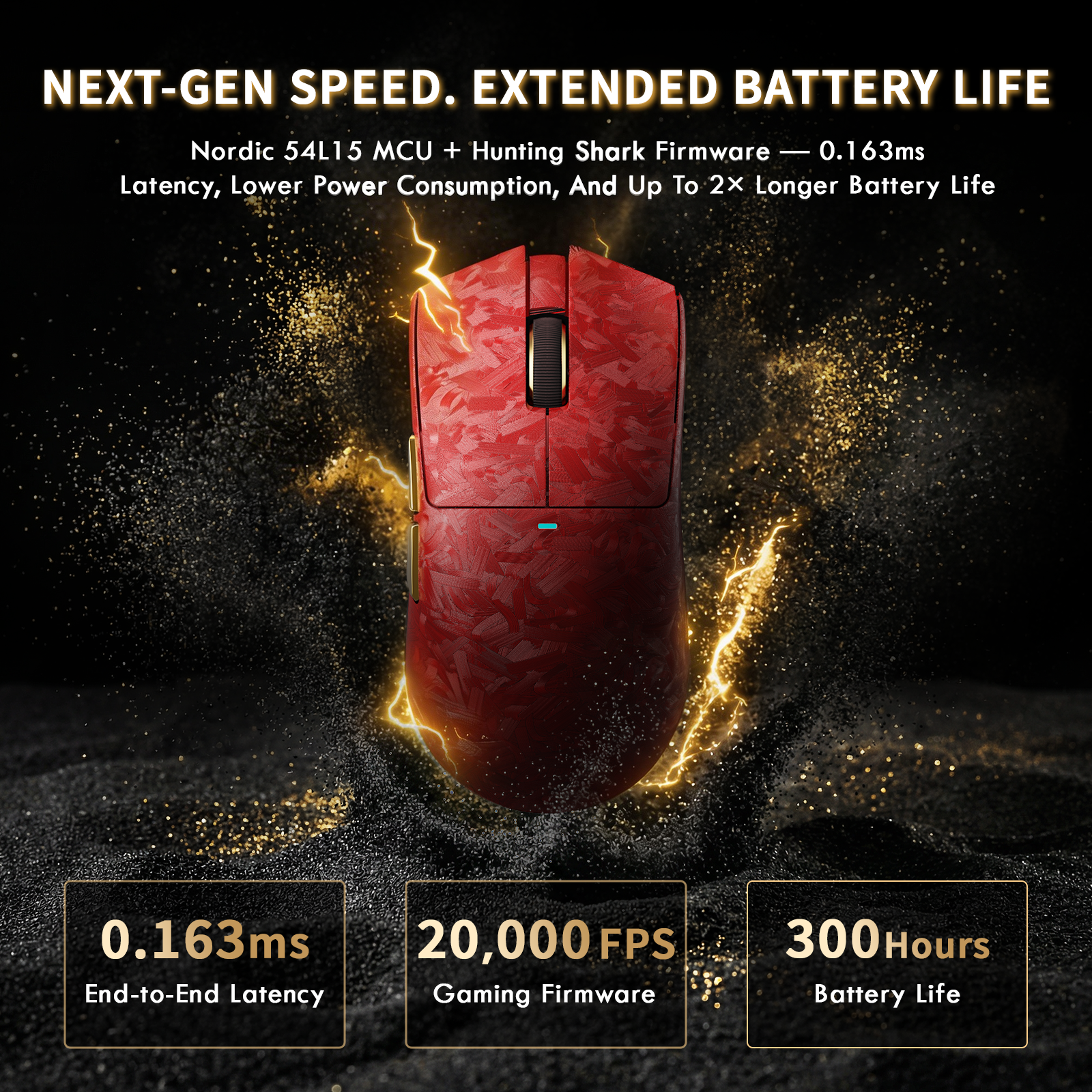 Mouse Gamer Sem Fio ATTACK SHARK X11 ULTRA Fibra de Carbono Com Cabo LED Ultra C06