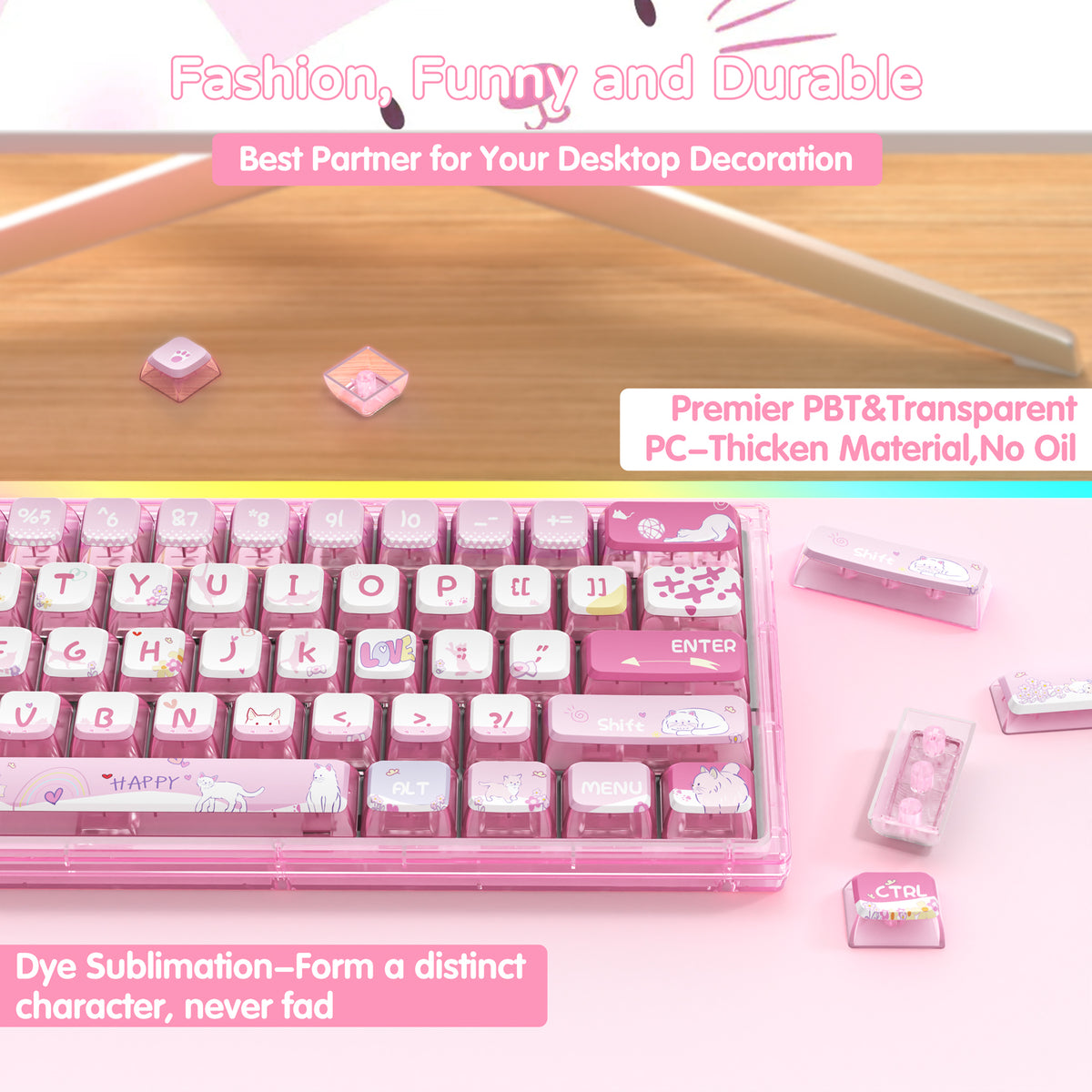Pudding Keycaops 120 Keys PBT Pudding Keycaps for mechanical Keyboards | ATTACK SHARK