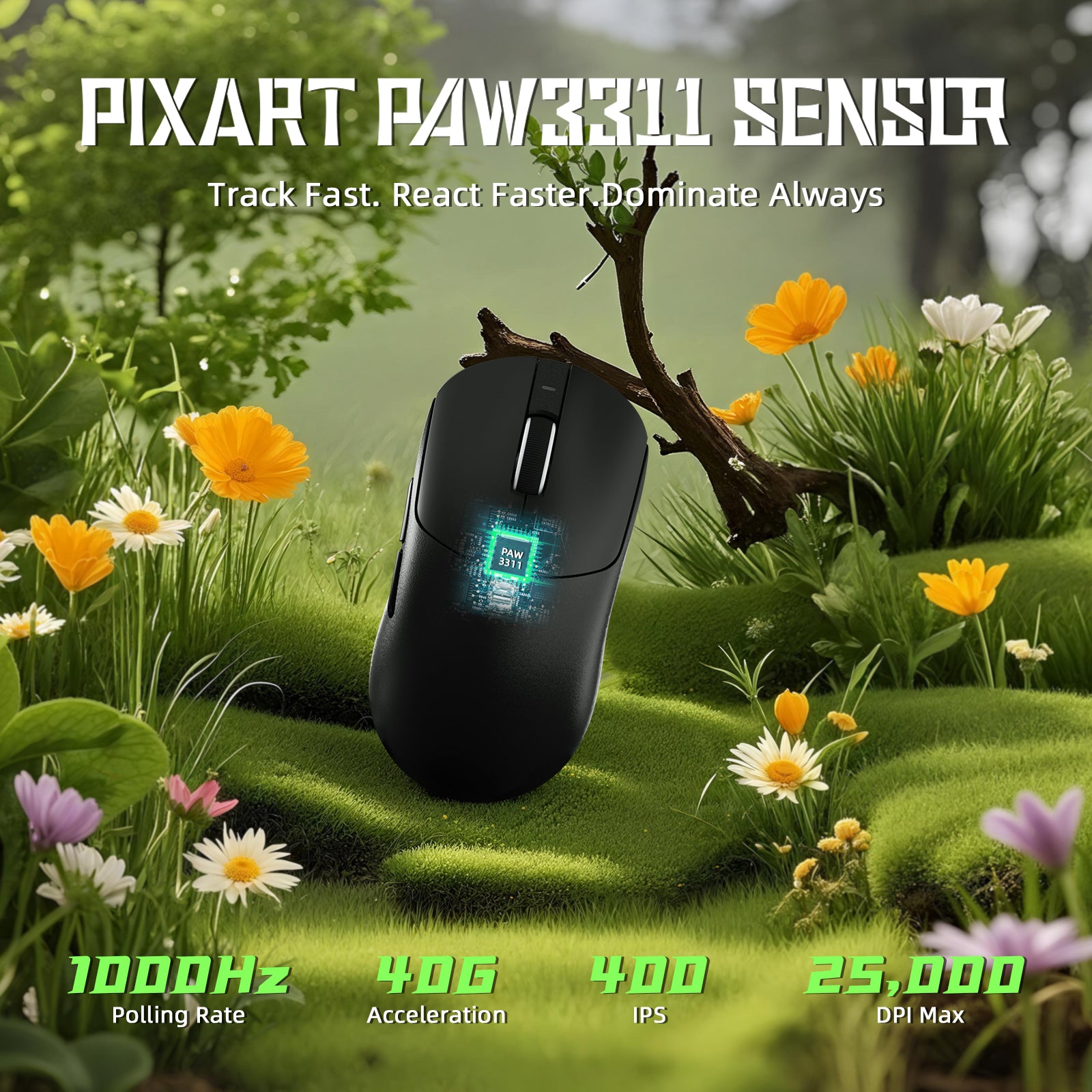 ATTACK SHARK X8SE Kabellose Tri-Mode-Gaming-Maus, 25.000 DPI, ultraleicht