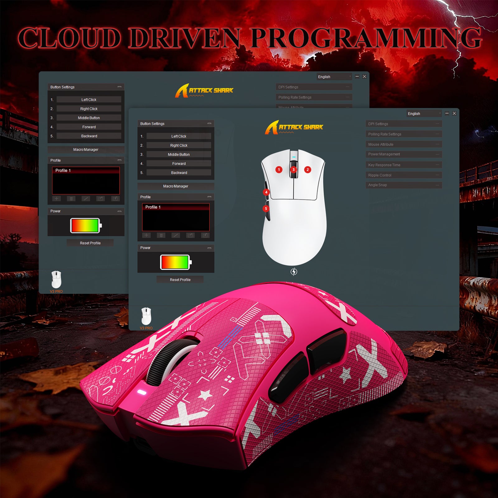 ATTACK SHARK V3PRO 超軽量トライモードゲーミングマウス（充電ドック付き）