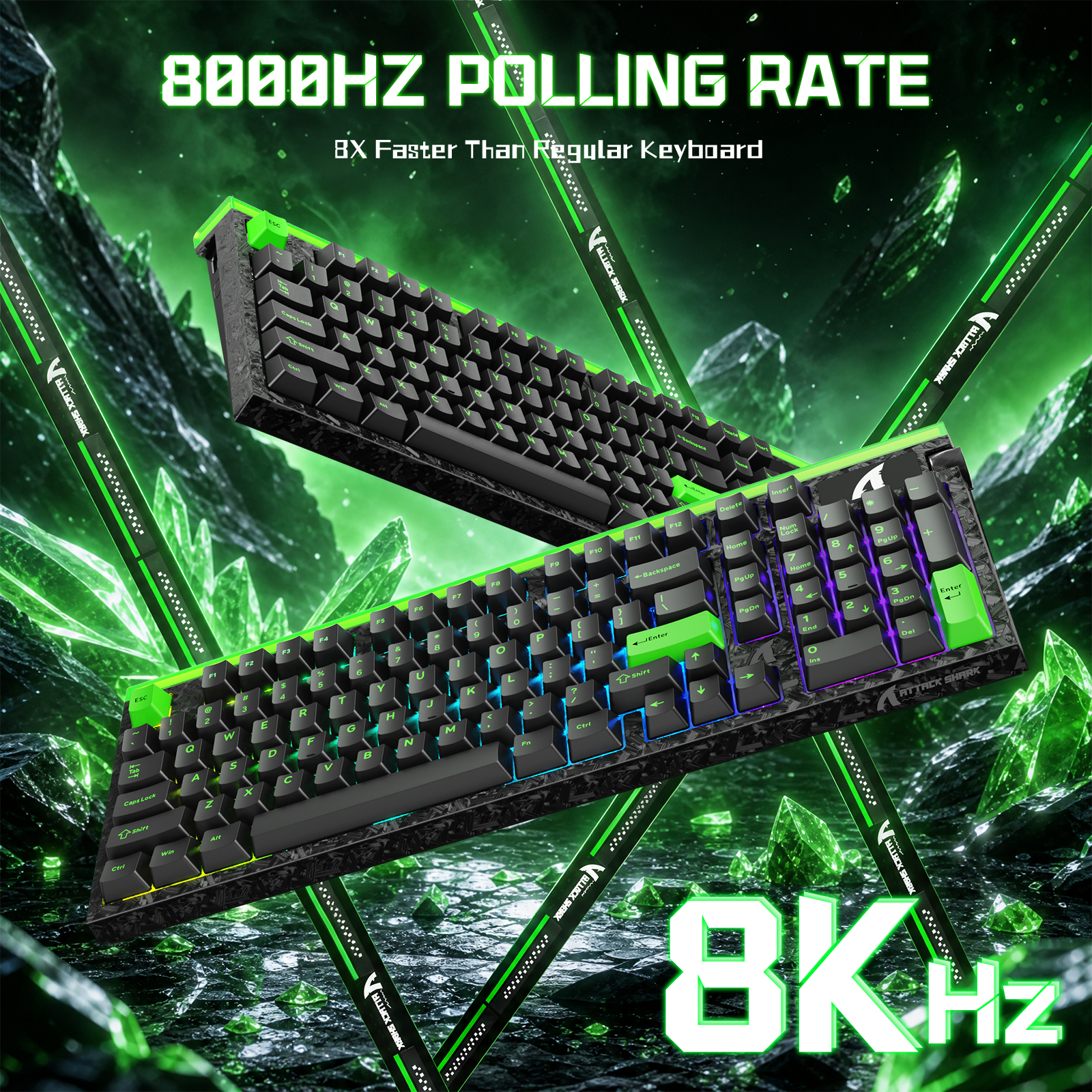 ATTACK SHARK R98 HE カーボンファイバー有線ラピッドトリガー磁気スイッチキーボード C01 Ultra RGB コイルケーブル付き