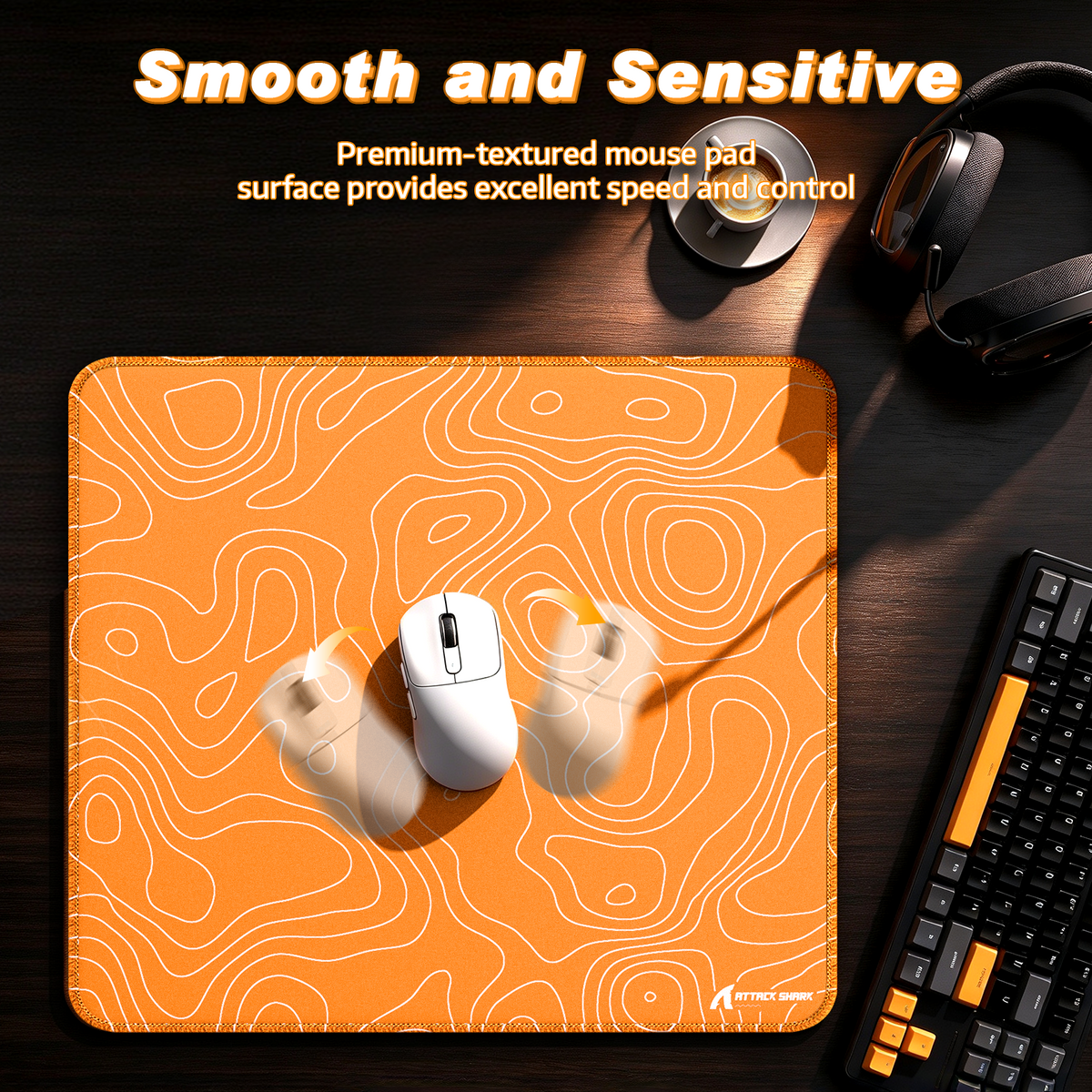 ATTACK SHARK CM02 Tapis de souris eSport (450x400x4 mm)