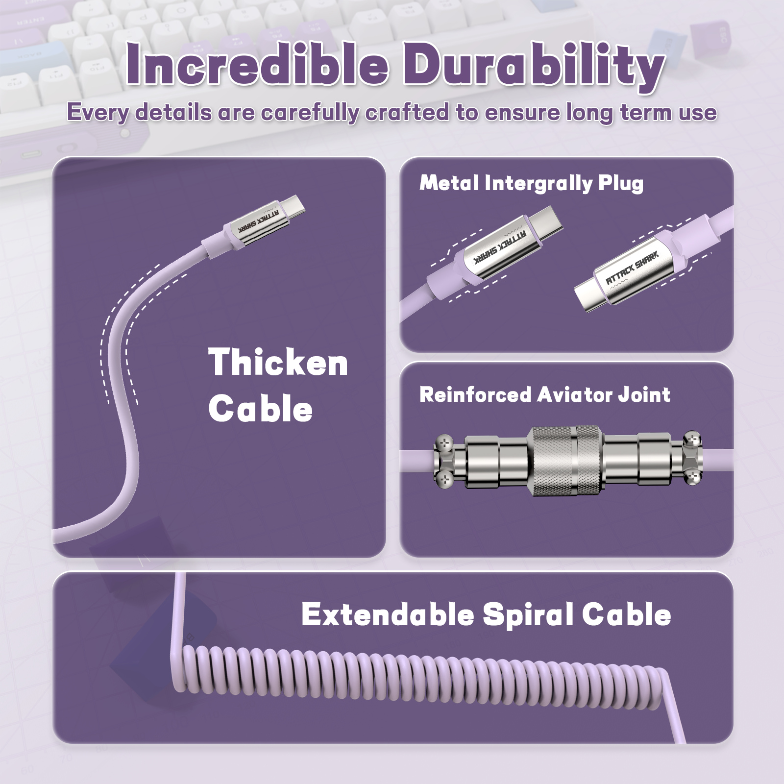 ATTACK SHARK C04-C COILED CABLE