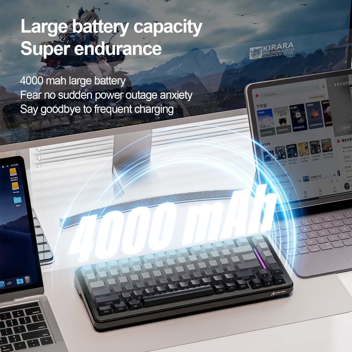 M86 Tri-Mode Gasket Mechanical Keyboard with Hot-Swap