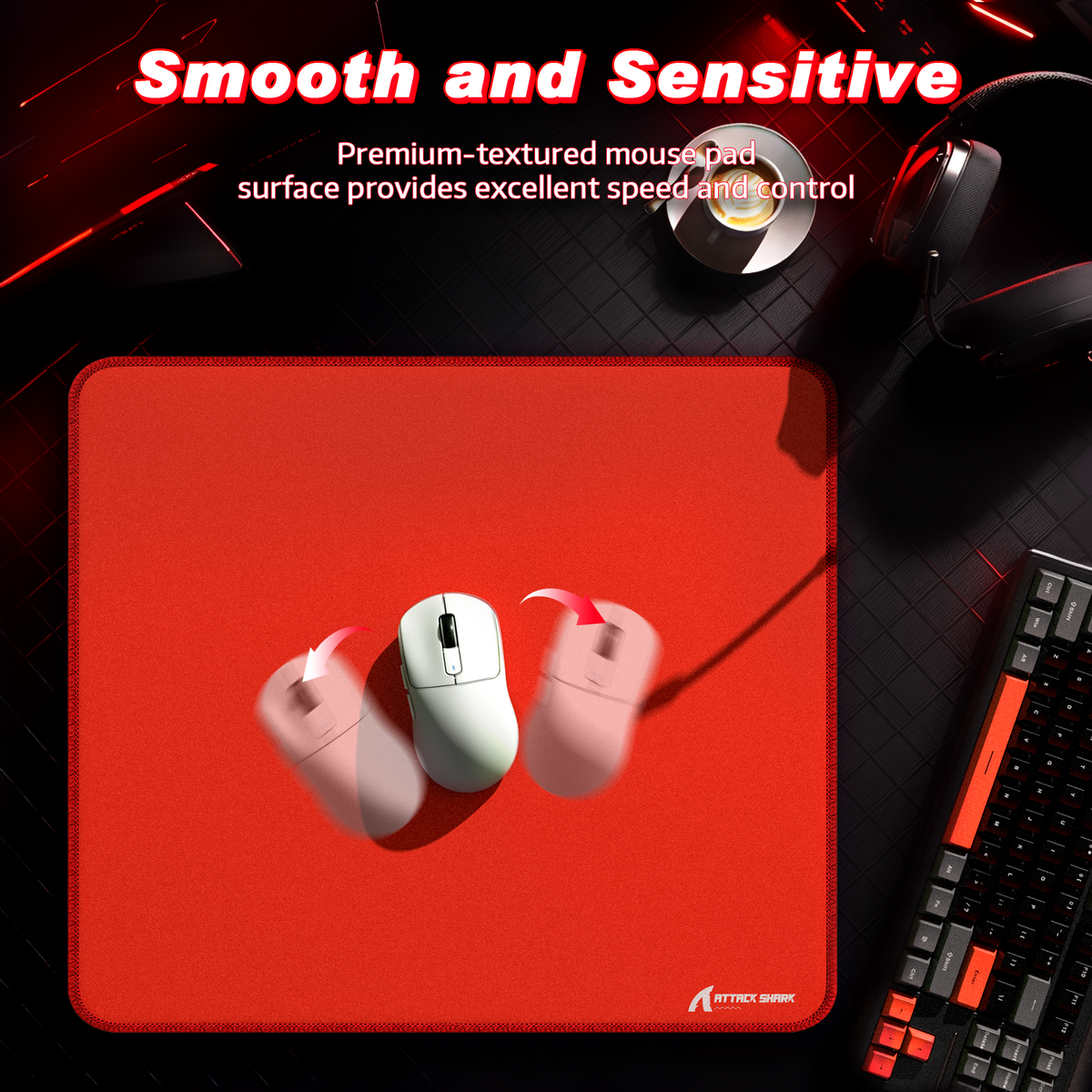 ATTACK SHARK CM02 Tapis de souris eSport (450x400x4 mm)