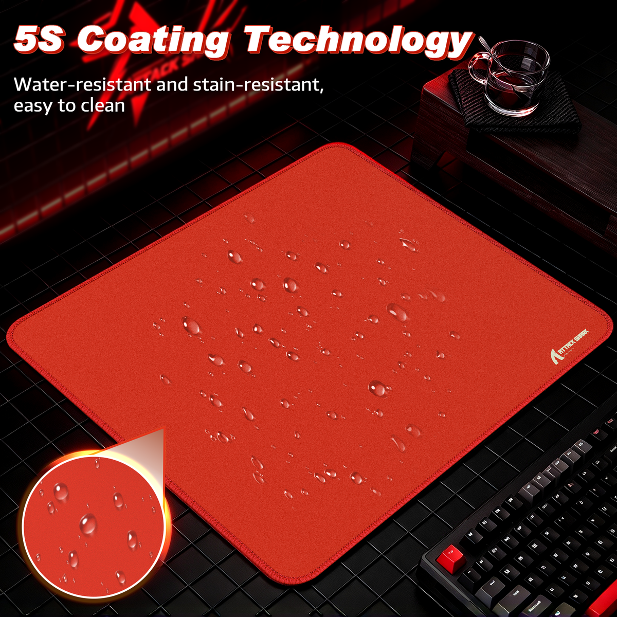 ATTACK SHARK CM02 Tapis de souris eSport (450x400x4 mm)