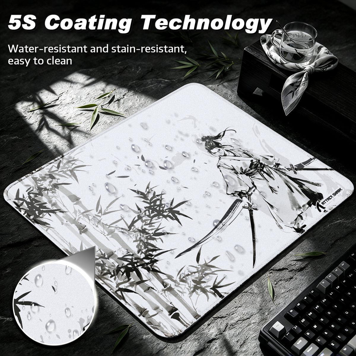 ATTACK SHARK CM02 Tapis de souris eSport (450x400x4 mm)