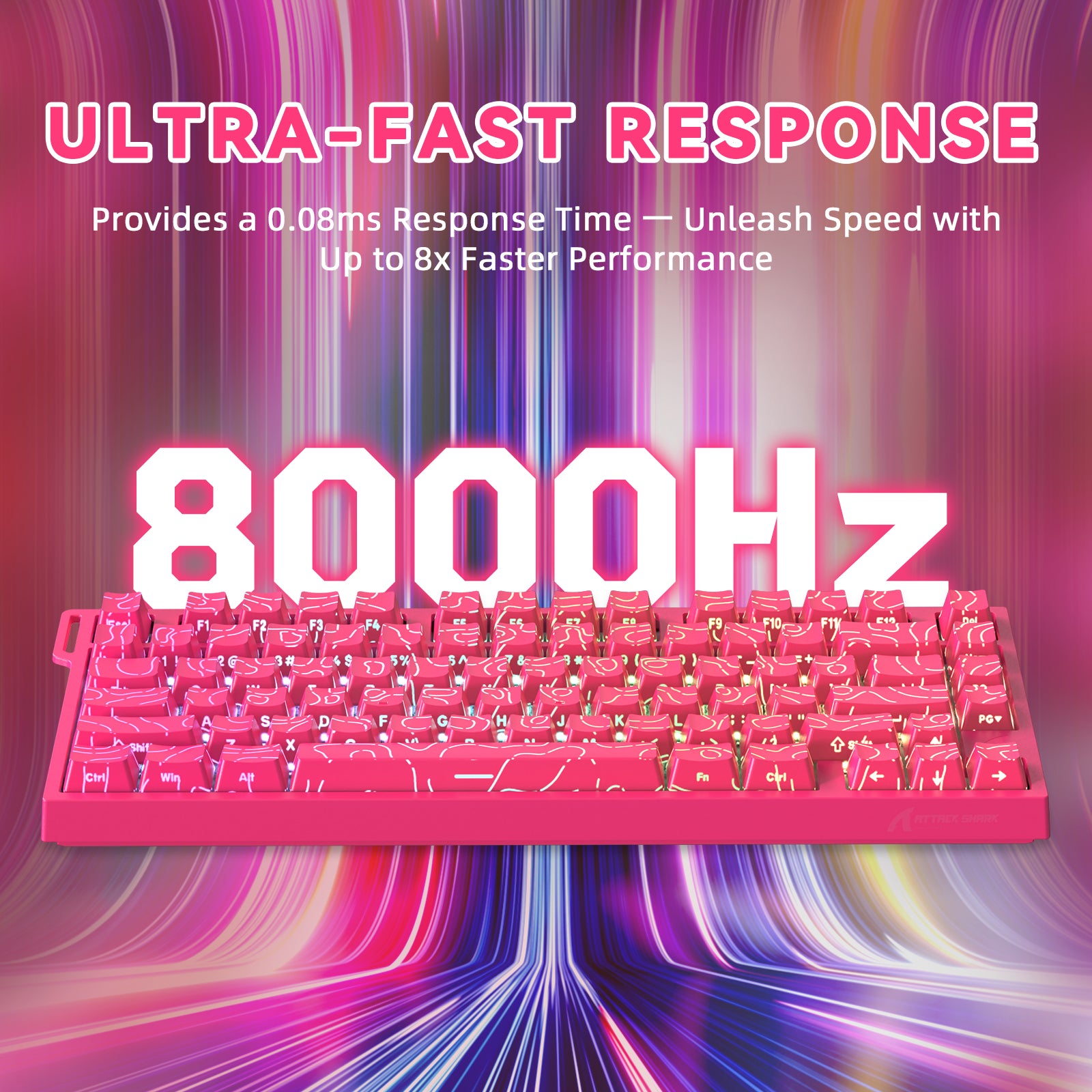 ATTACK SHARK R82 HE Rapid Trigger Keyboard Magnetic Switch with 0.005MM RT