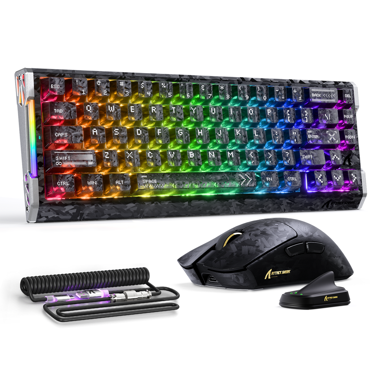 8K Carbon Fiber Bundle | Rapid Trigger Keyboard & Mouse - Attack Shark