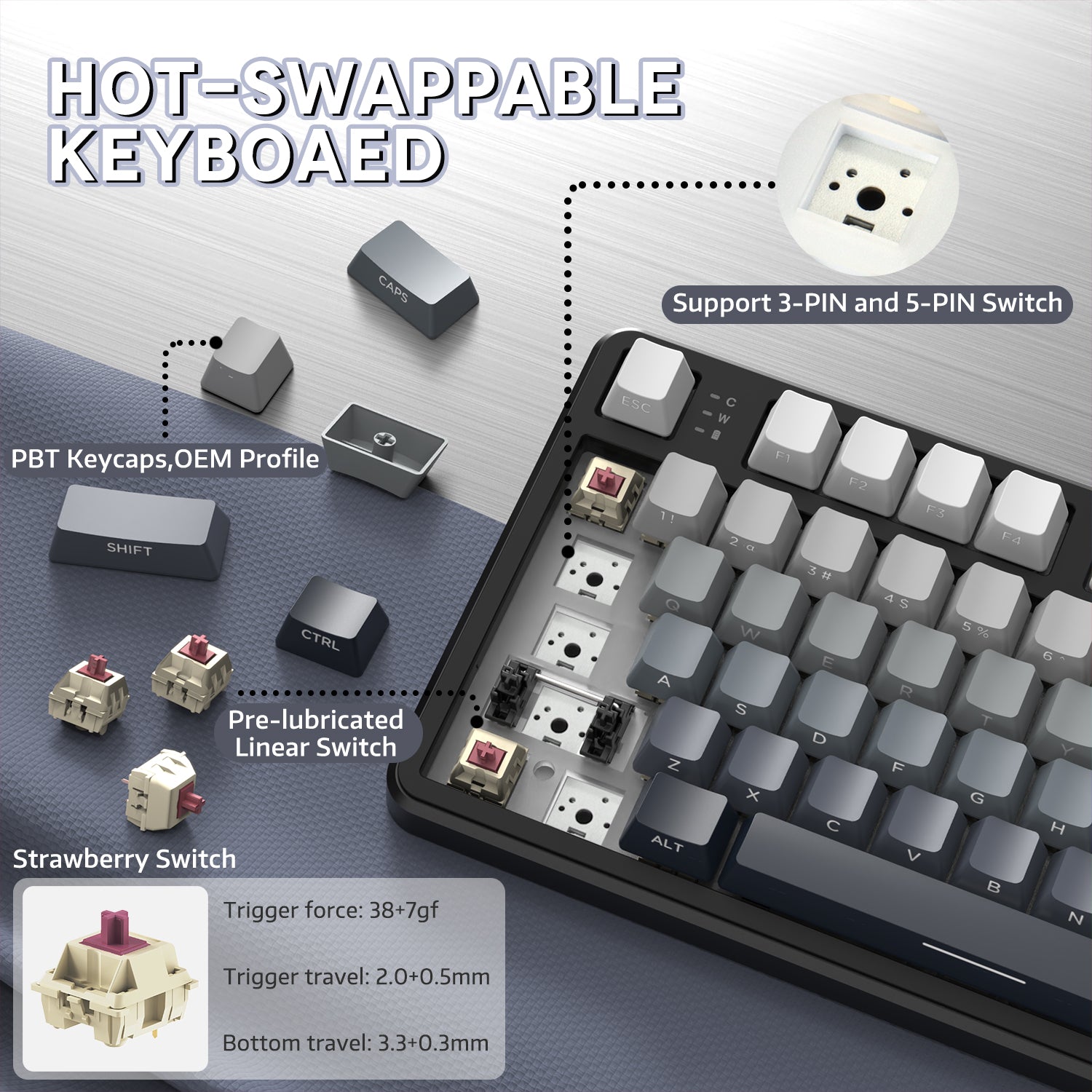 ATTACK SHARK X87 Tri-mode Gasket Mechanical Keyboard (DEAL)